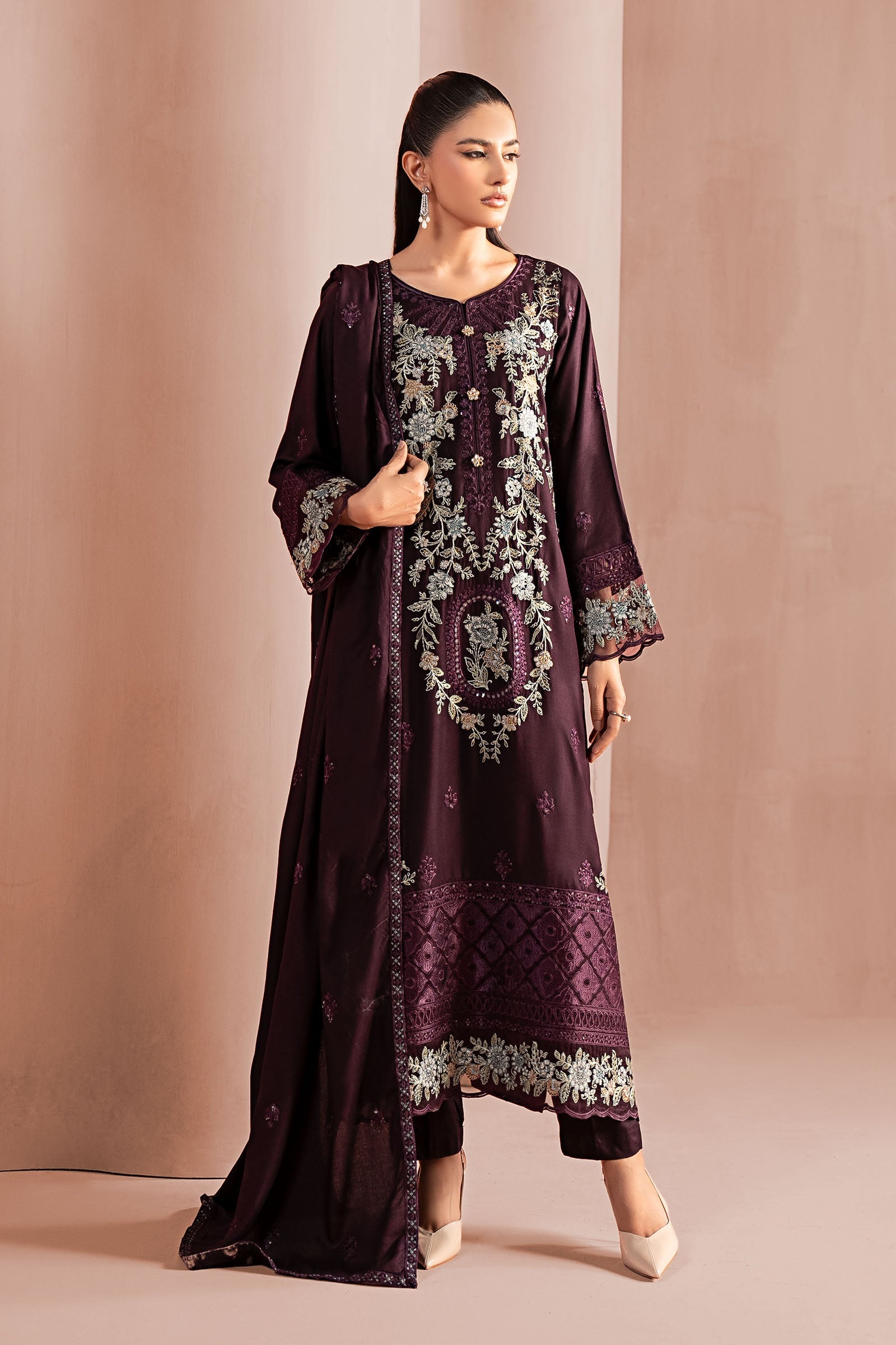 Maria B | Pre Fall 25 | DW-W24-20R1-Purple - Official Maria B stockist in UK - Sakeena London
