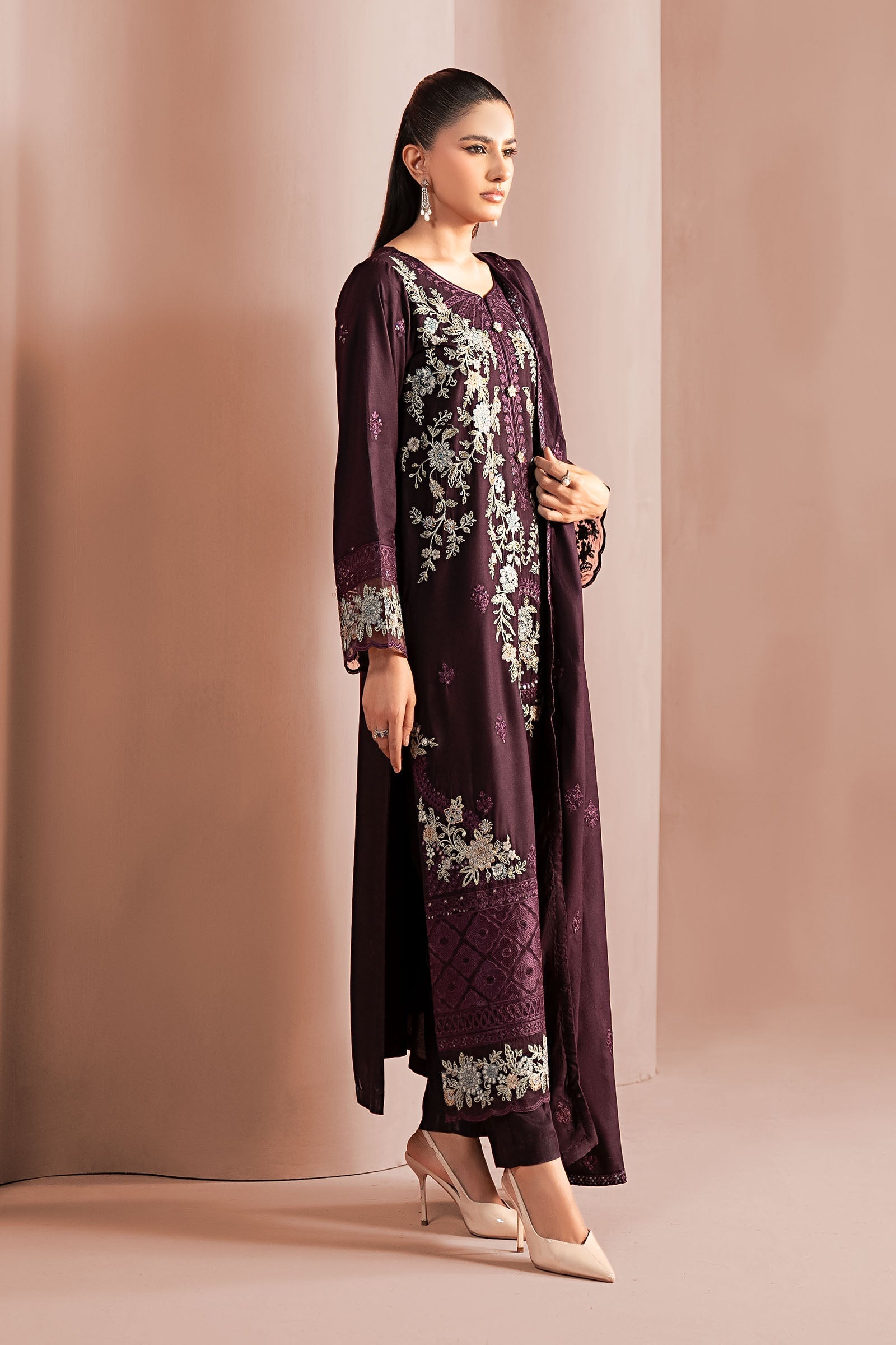 Maria B | Pre Fall 25 | DW-W24-20R1-Purple - Official Maria B stockist in UK - Sakeena London