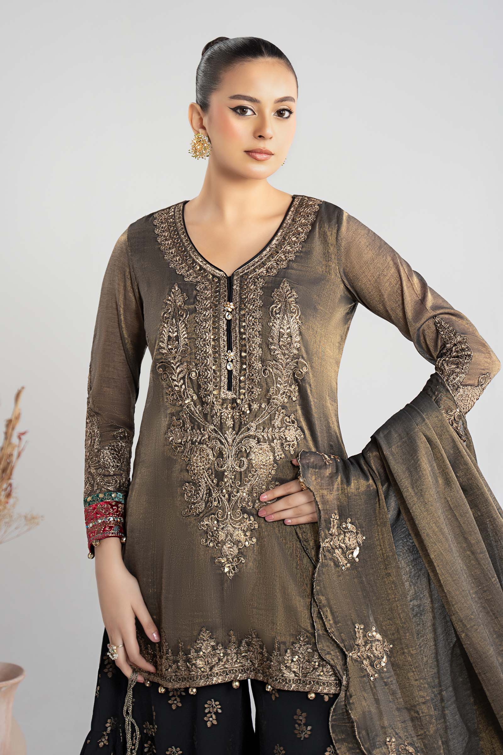 Maria B | Pre Fall Dresses | 3 Piece Embroidered Masoori Suit ZB - Official Maria B stockist in UK - Sakeena London
