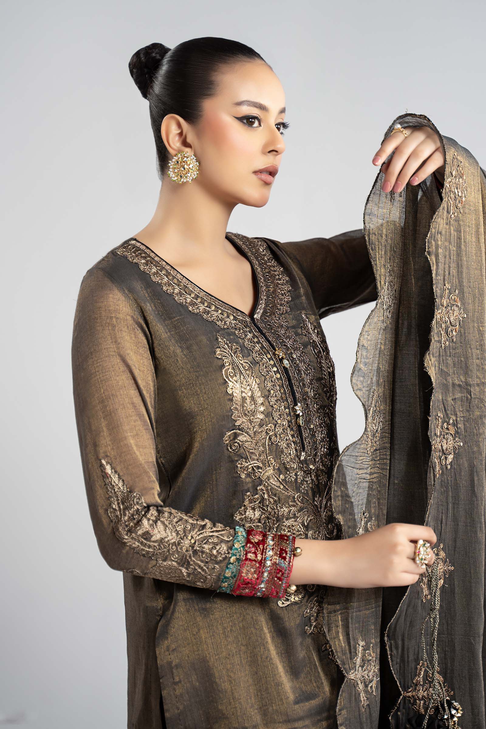 Maria B | Luxury Winter Pret 25 | DW-W25-01-Black - Official Maria B stockist in UK - Sakeena London