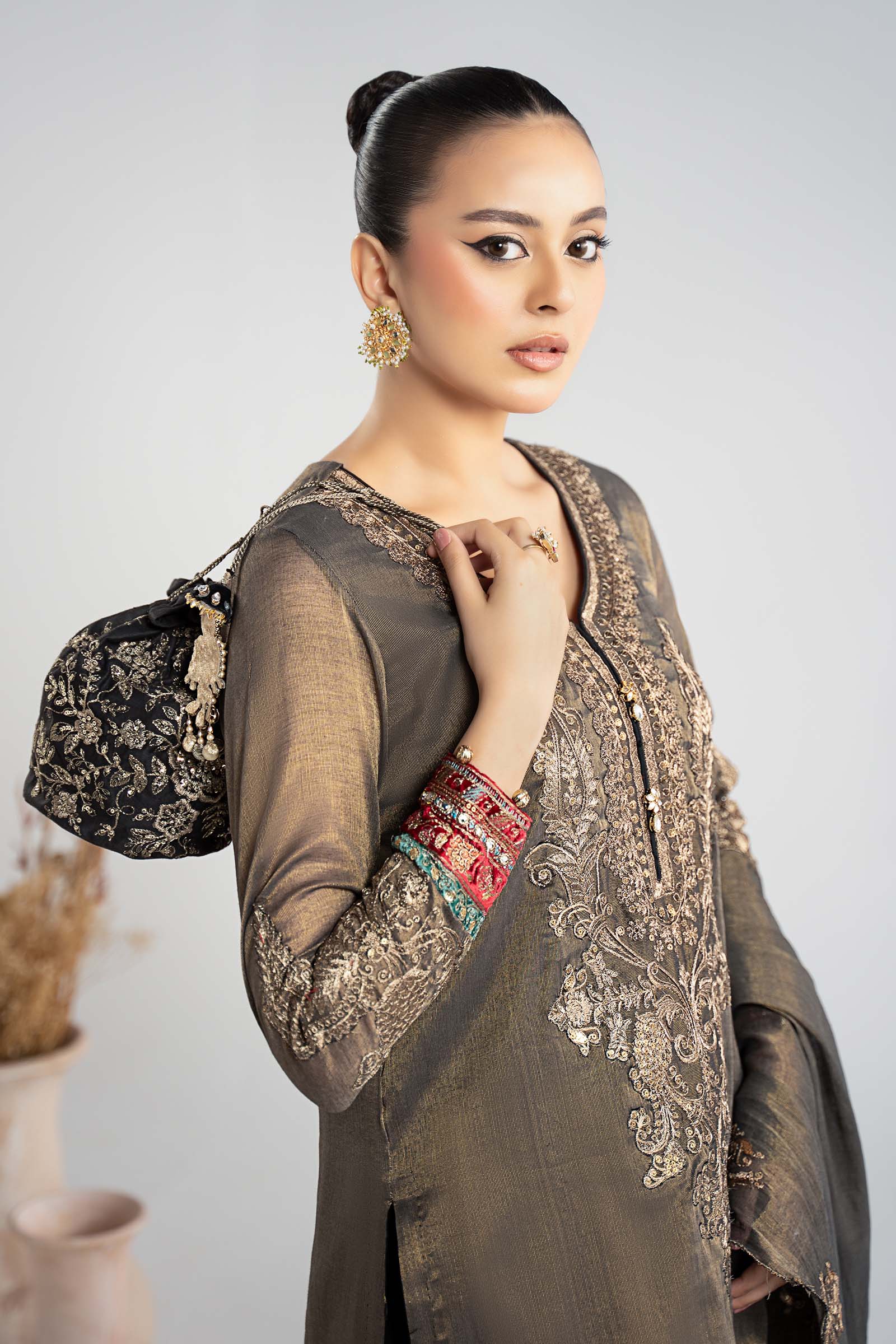 Maria B | Luxury Winter Pret 25 | DW-W25-01-Black - Official Maria B stockist in UK - Sakeena London
