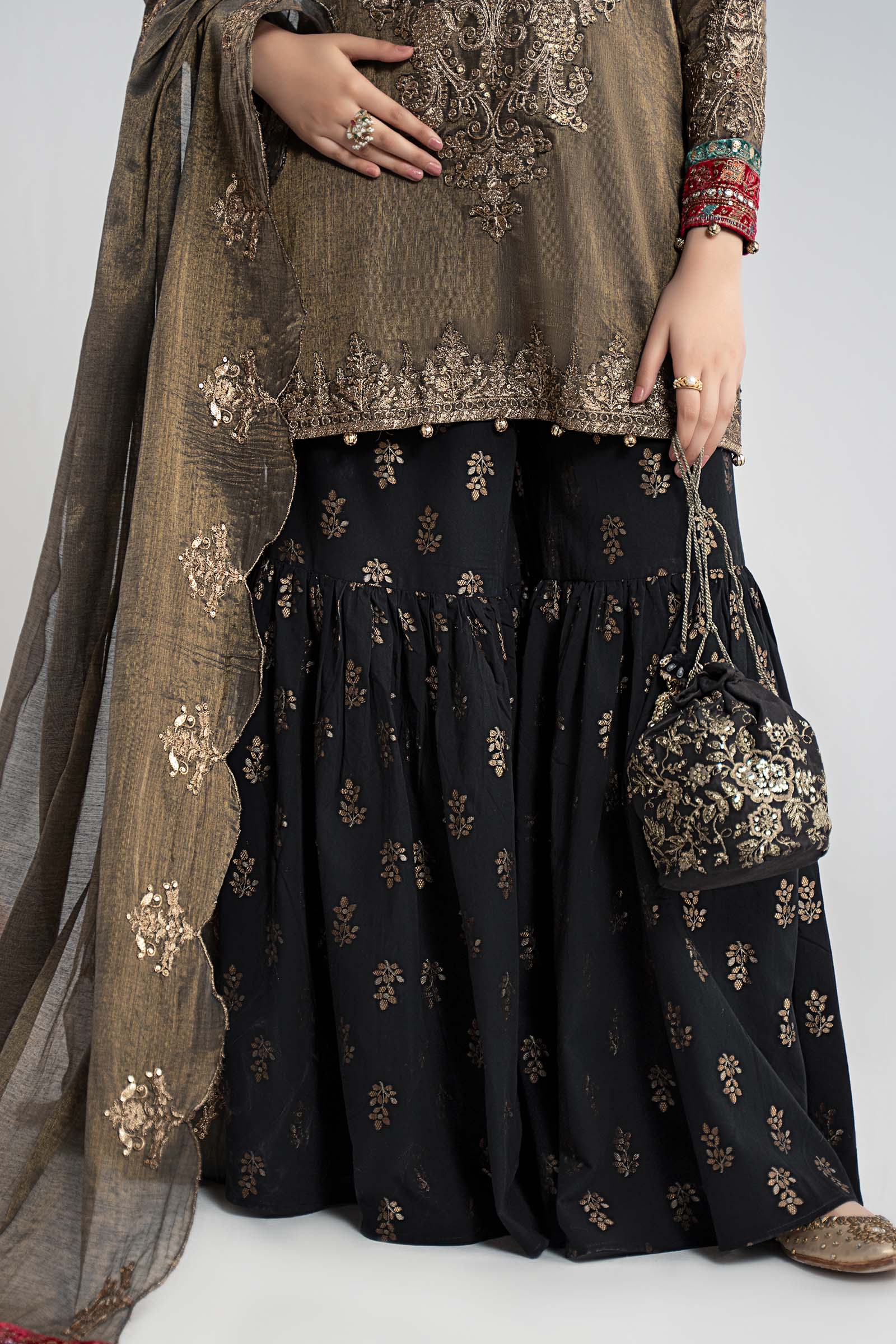 Maria B | Luxury Winter Pret 25 | DW-W25-01-Black - Official Maria B stockist in UK - Sakeena London