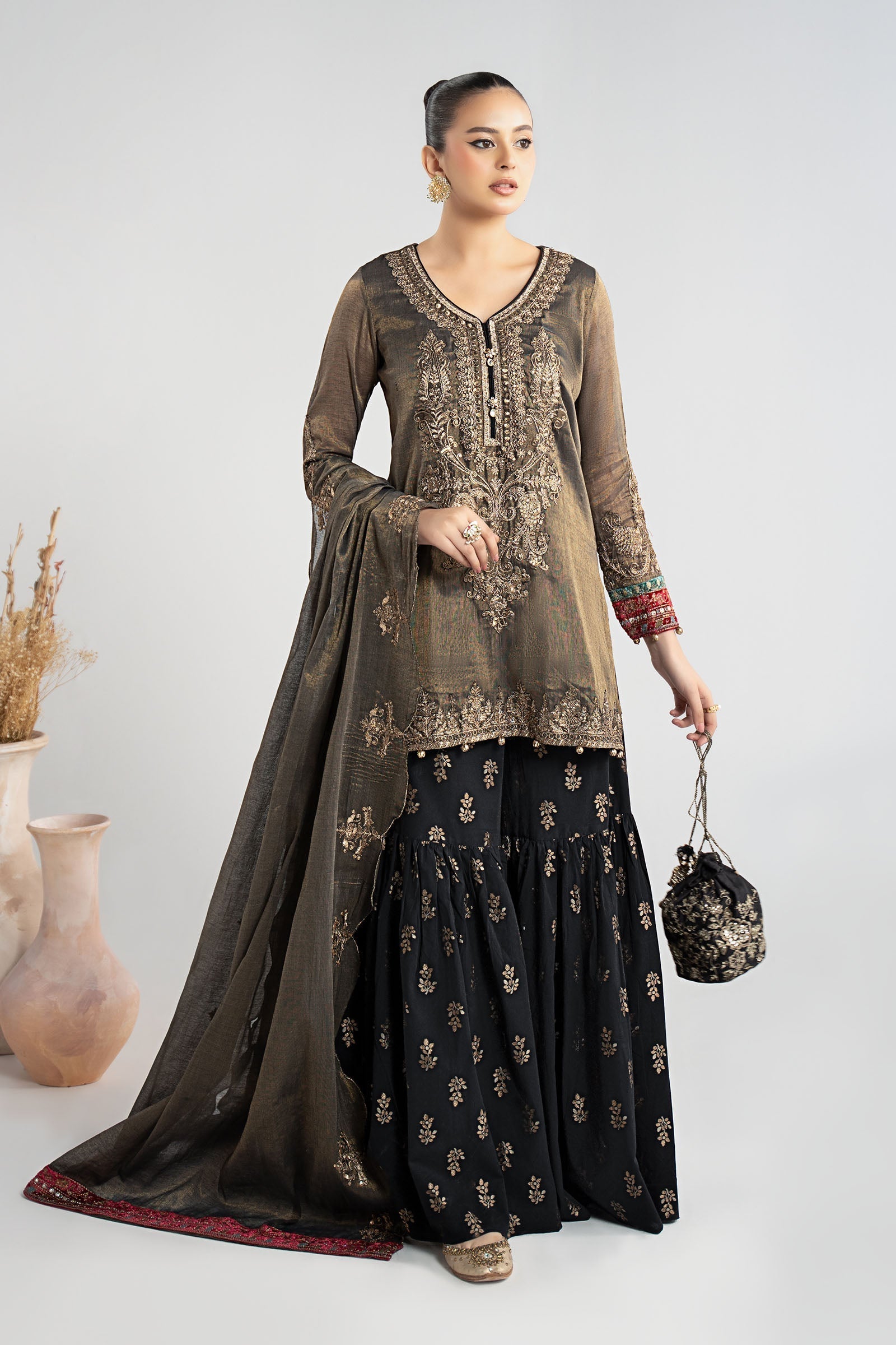 Maria B | Luxury Winter Pret 25 | DW-W25-01-Black - Official Maria B stockist in UK - Sakeena London