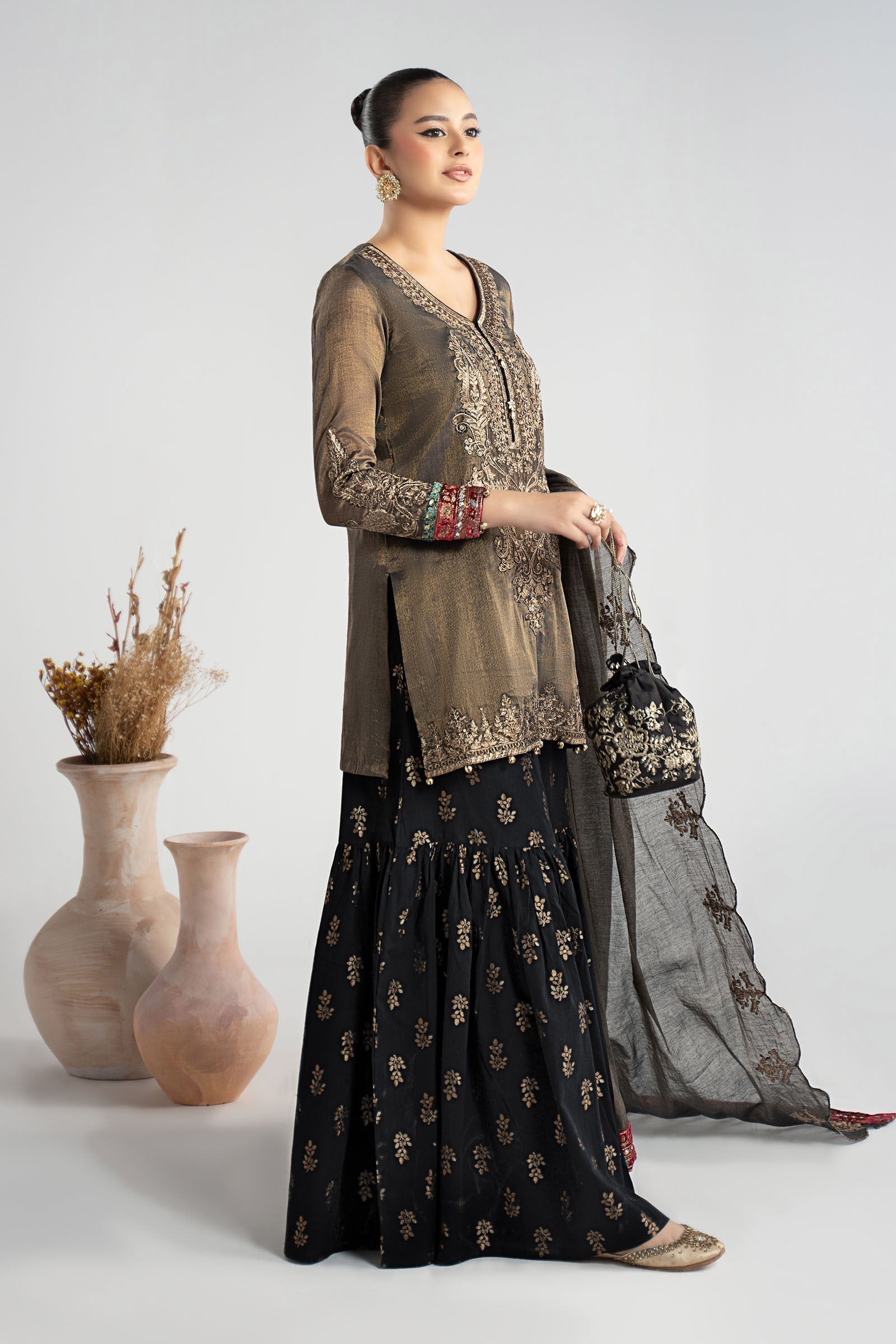 Maria B | Luxury Winter Pret 25 | DW-W25-01-Black - Official Maria B stockist in UK - Sakeena London