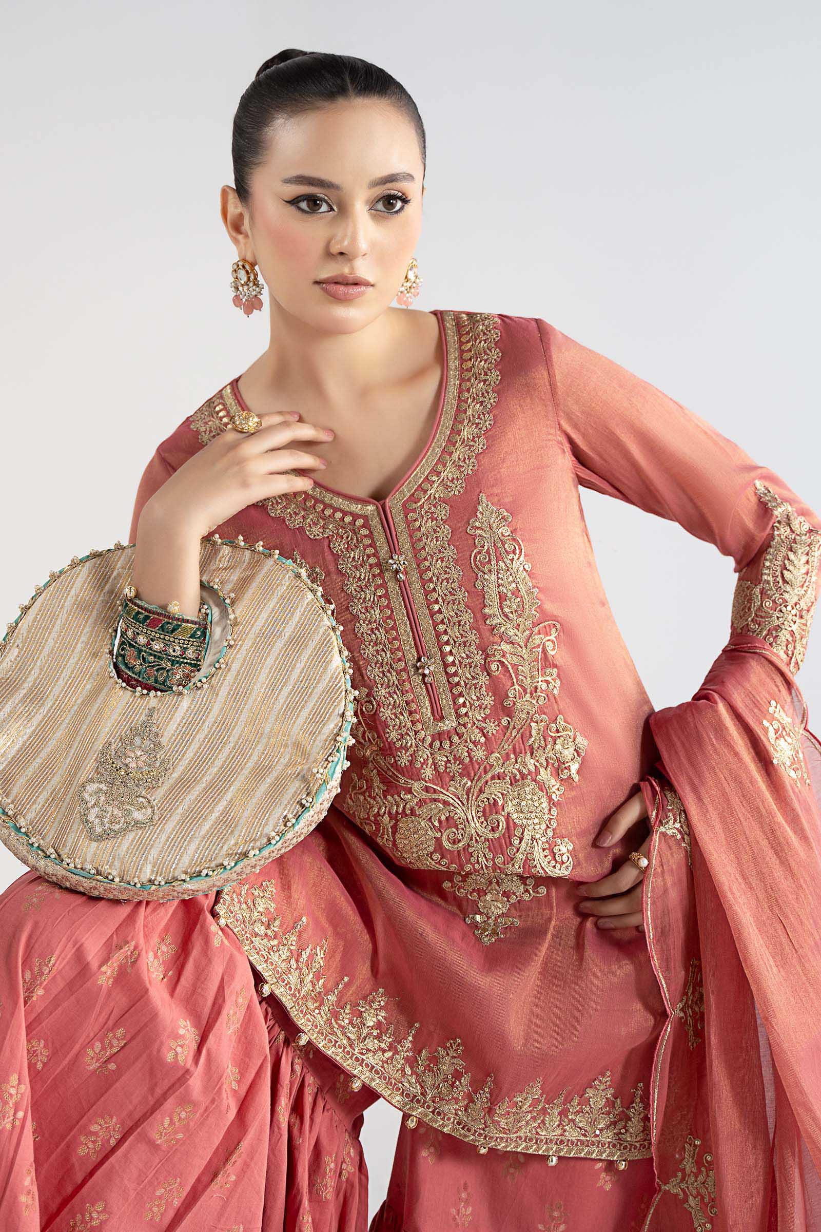 Maria B | Pre Fall Dresses | 3 Piece Embroidered Masoori Suit ZD - Official Maria B stockist in UK - Sakeena London