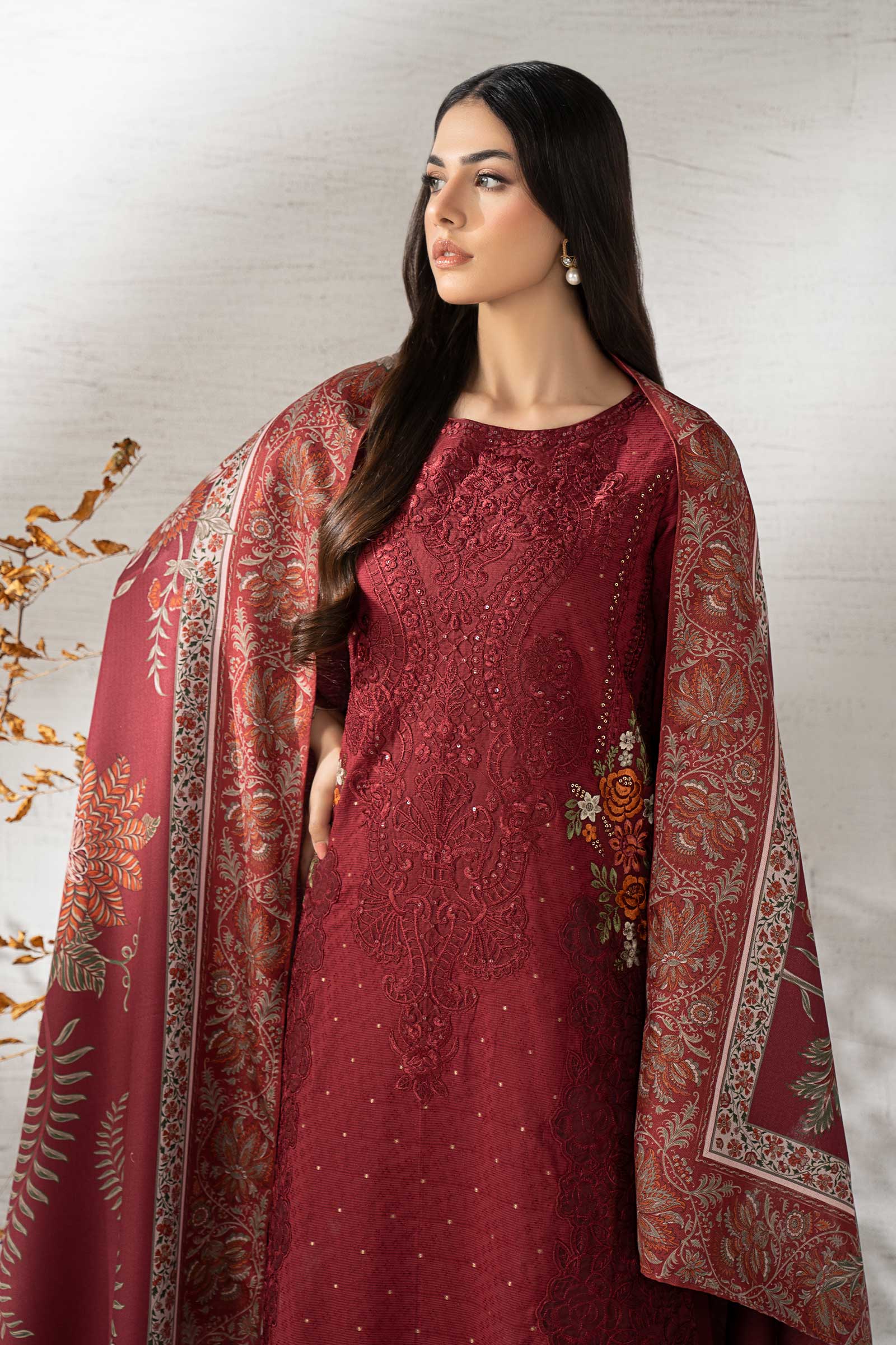 Maria B | Pre Fall 25 | DW-W25-06-Maroon - Official Maria B stockist in UK - Sakeena London