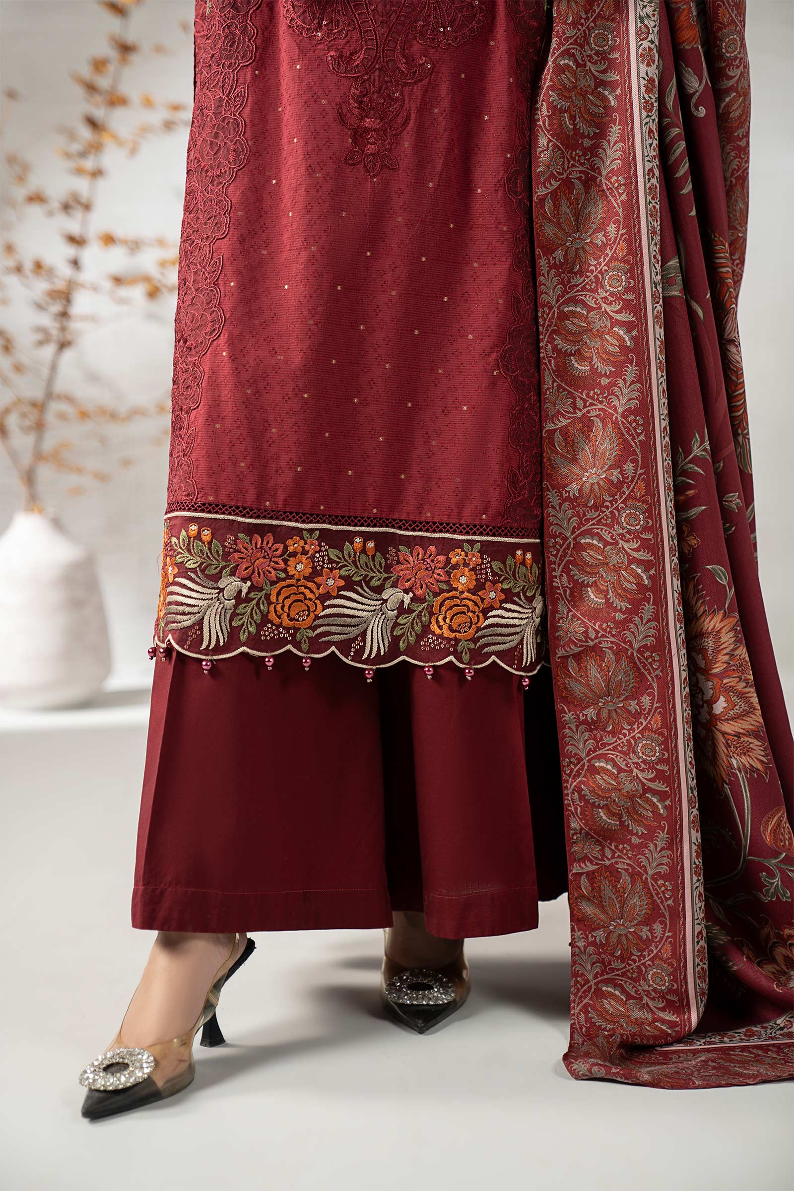 Maria B | Pre Fall 25 | DW-W25-06-Maroon - Official Maria B stockist in UK - Sakeena London