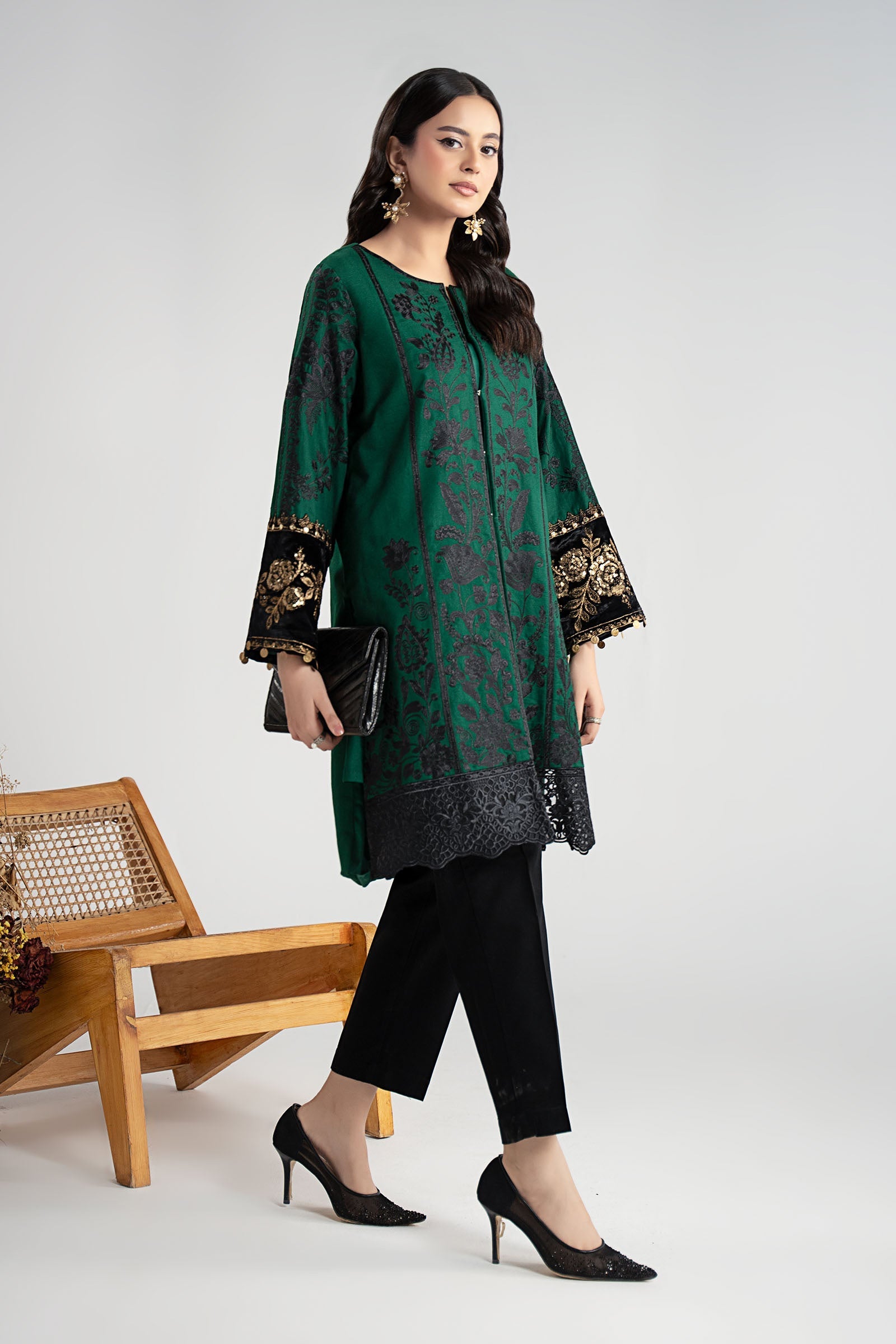 Maria B | Pre Fall 25 | DW-W25-18-Green - Official Maria B stockist in UK - Sakeena London