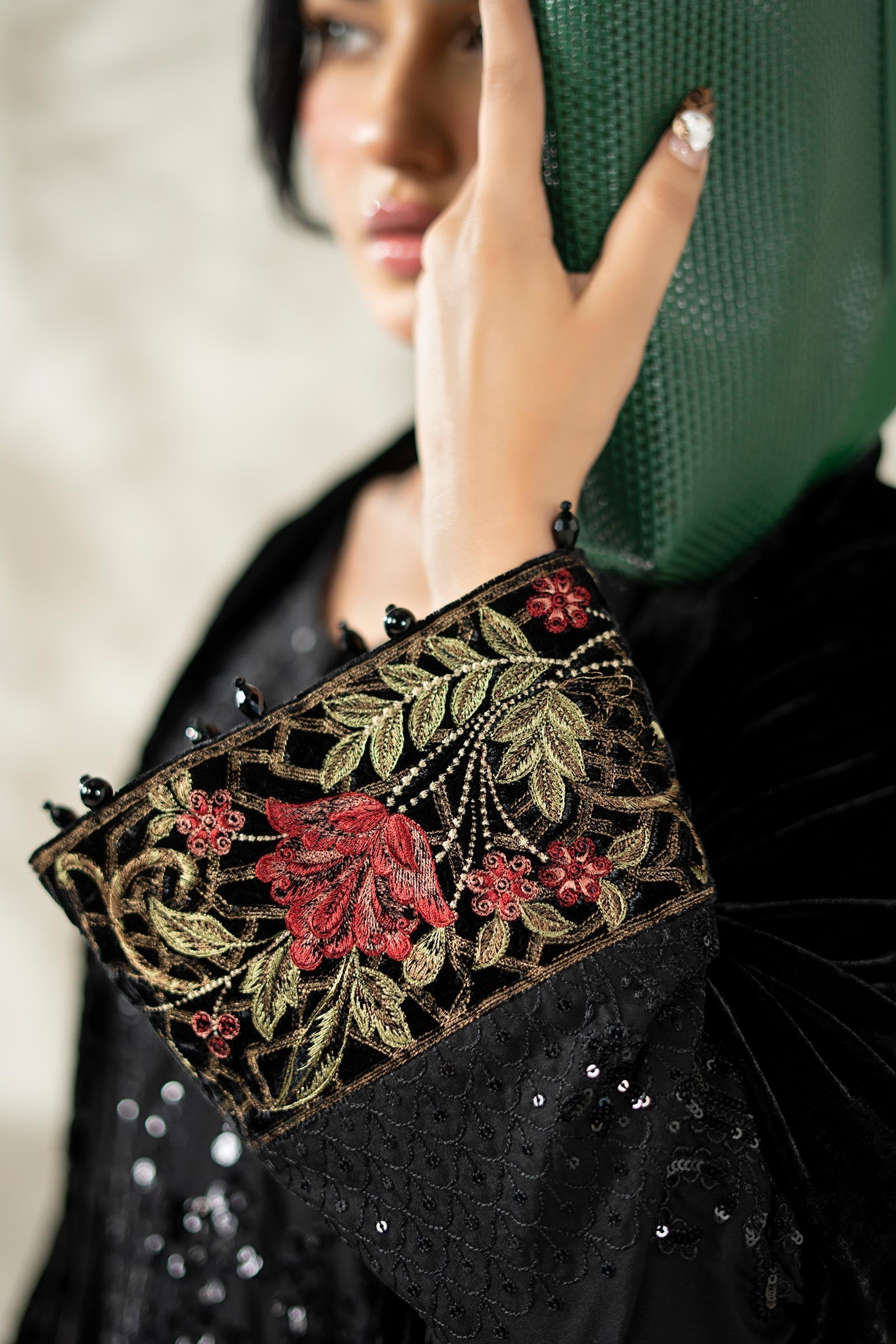 Maria B | Luxury Winter Pret 25 | DW-W25-20-Black - Official Maria B stockist in UK - Sakeena London