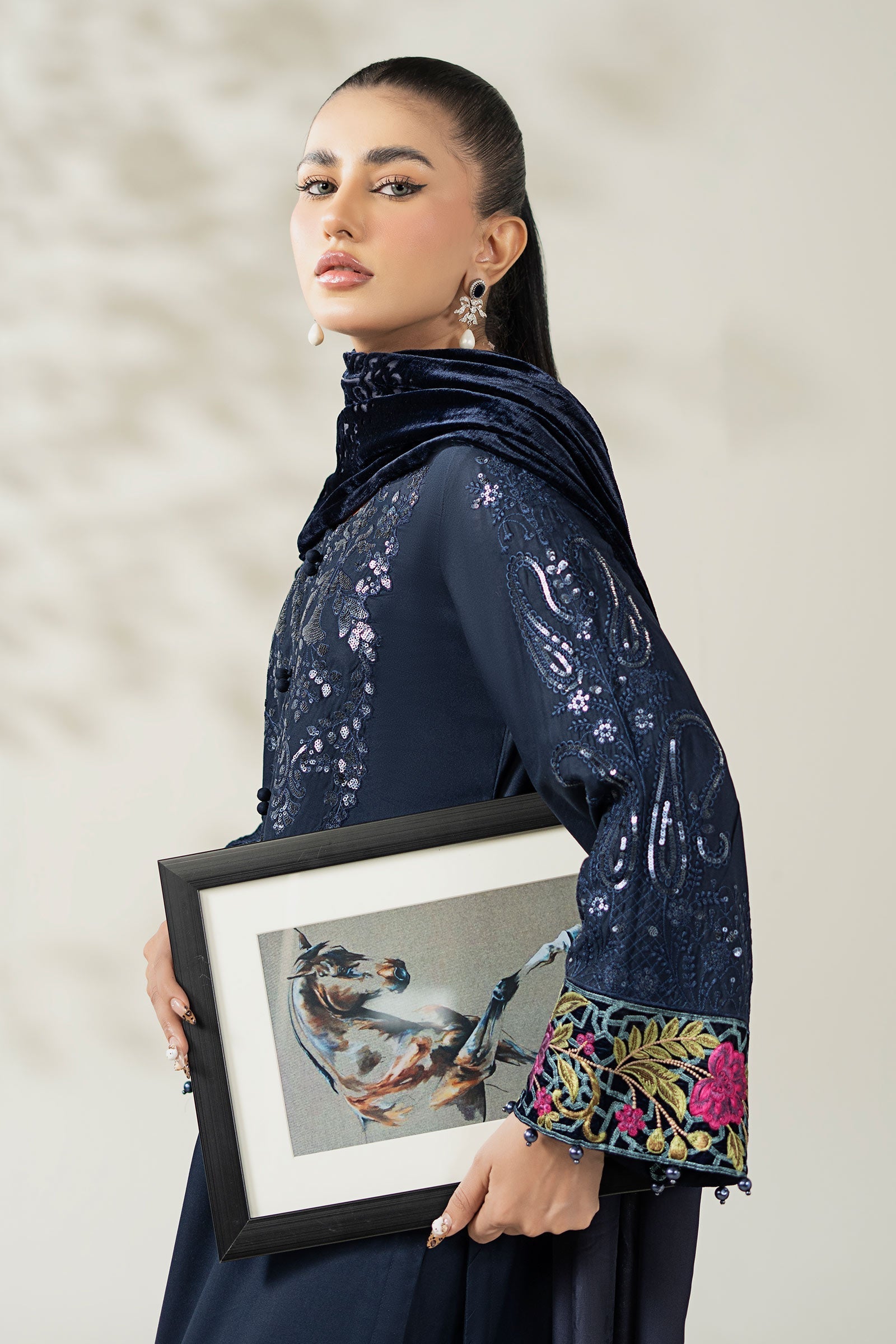 Maria B | Luxury Winte r Pret 25 |DW-W25-20-Blue - Official Maria B stockist in UK - Sakeena London