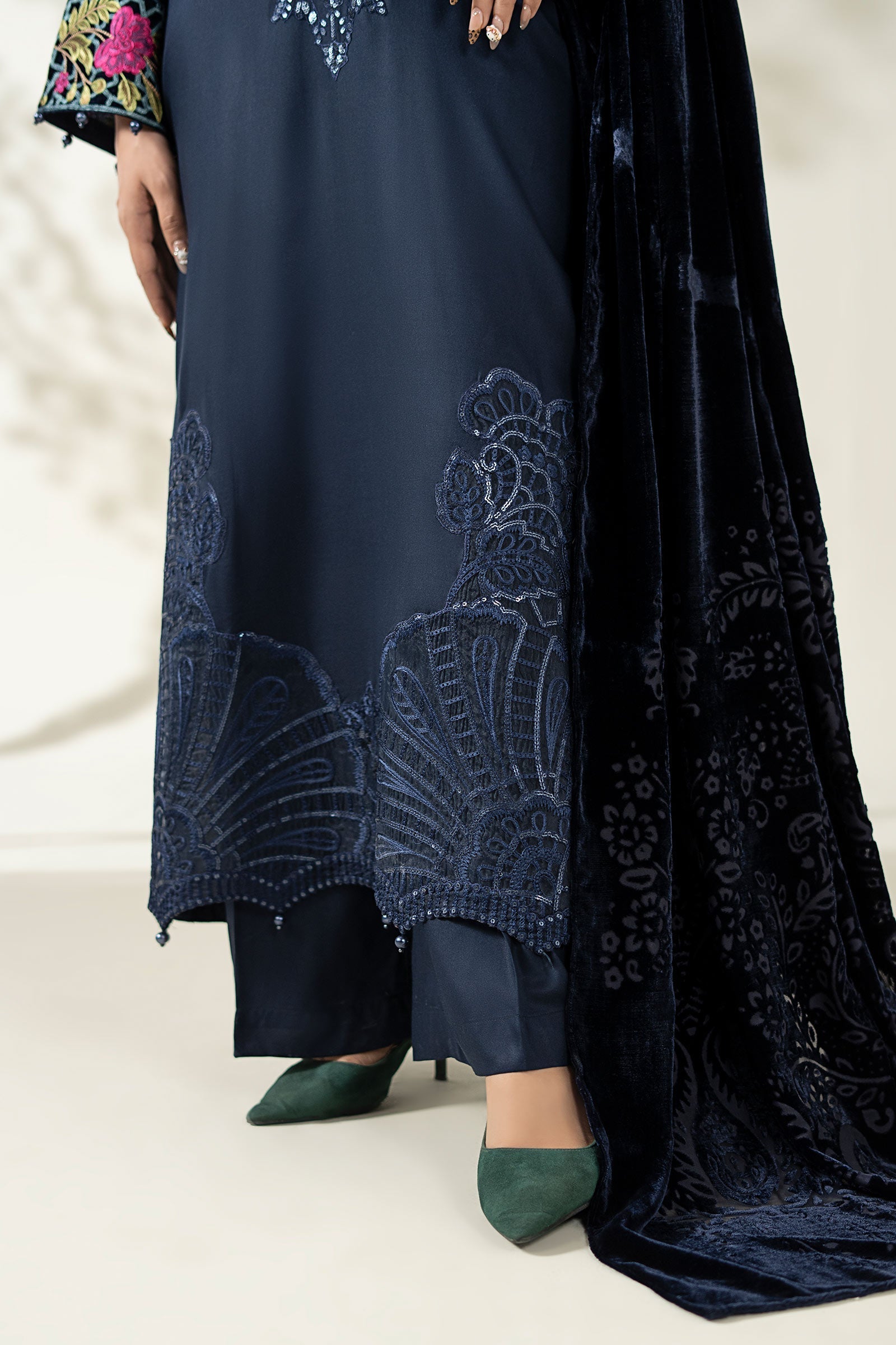 Maria B | Luxury Winte r Pret 25 |DW-W25-20-Blue - Official Maria B stockist in UK - Sakeena London