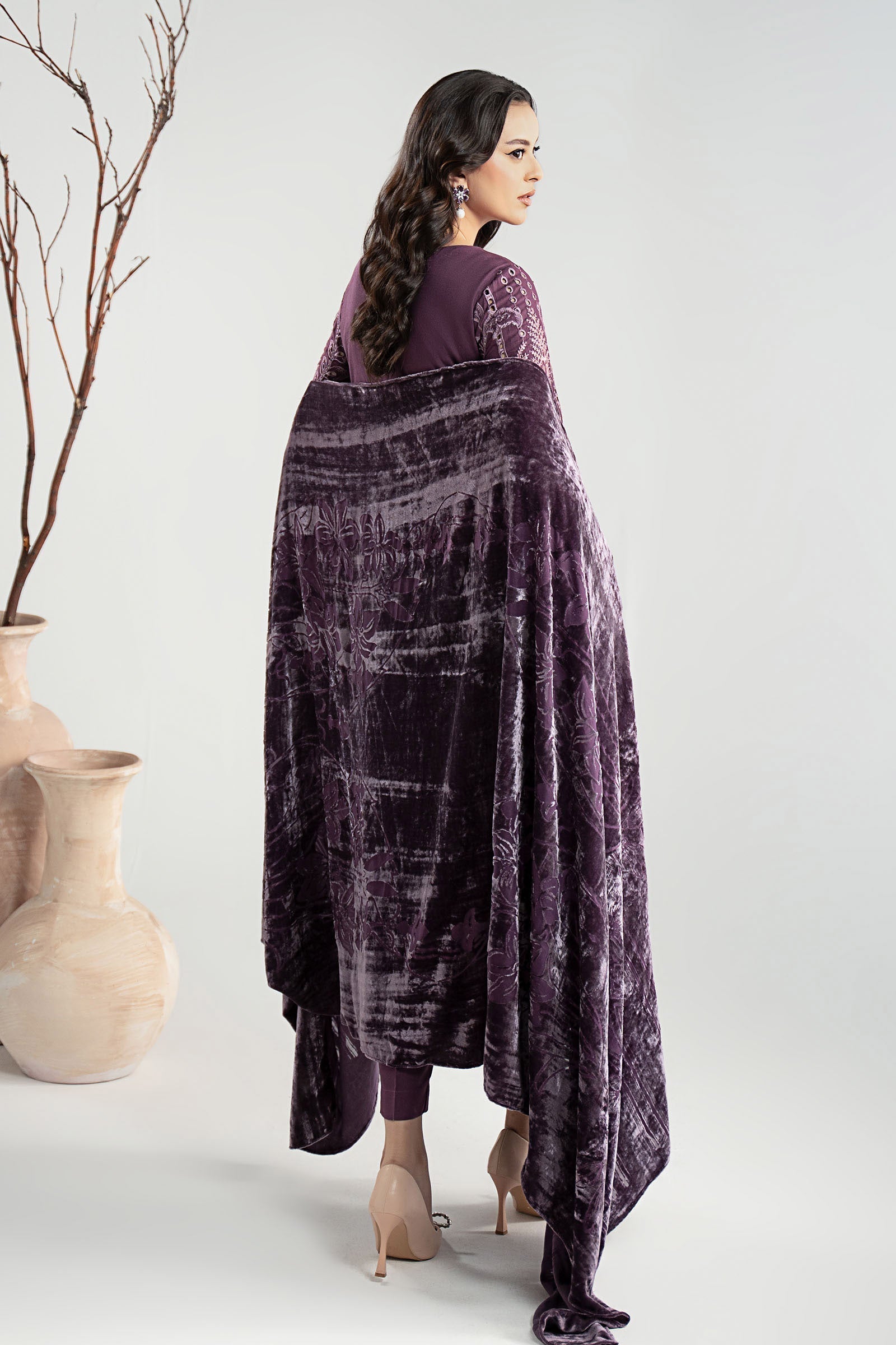 Maria B | Luxury Winter Pret 25 | DW-W25-24-Purple - Official Maria B stockist in UK - Sakeena London