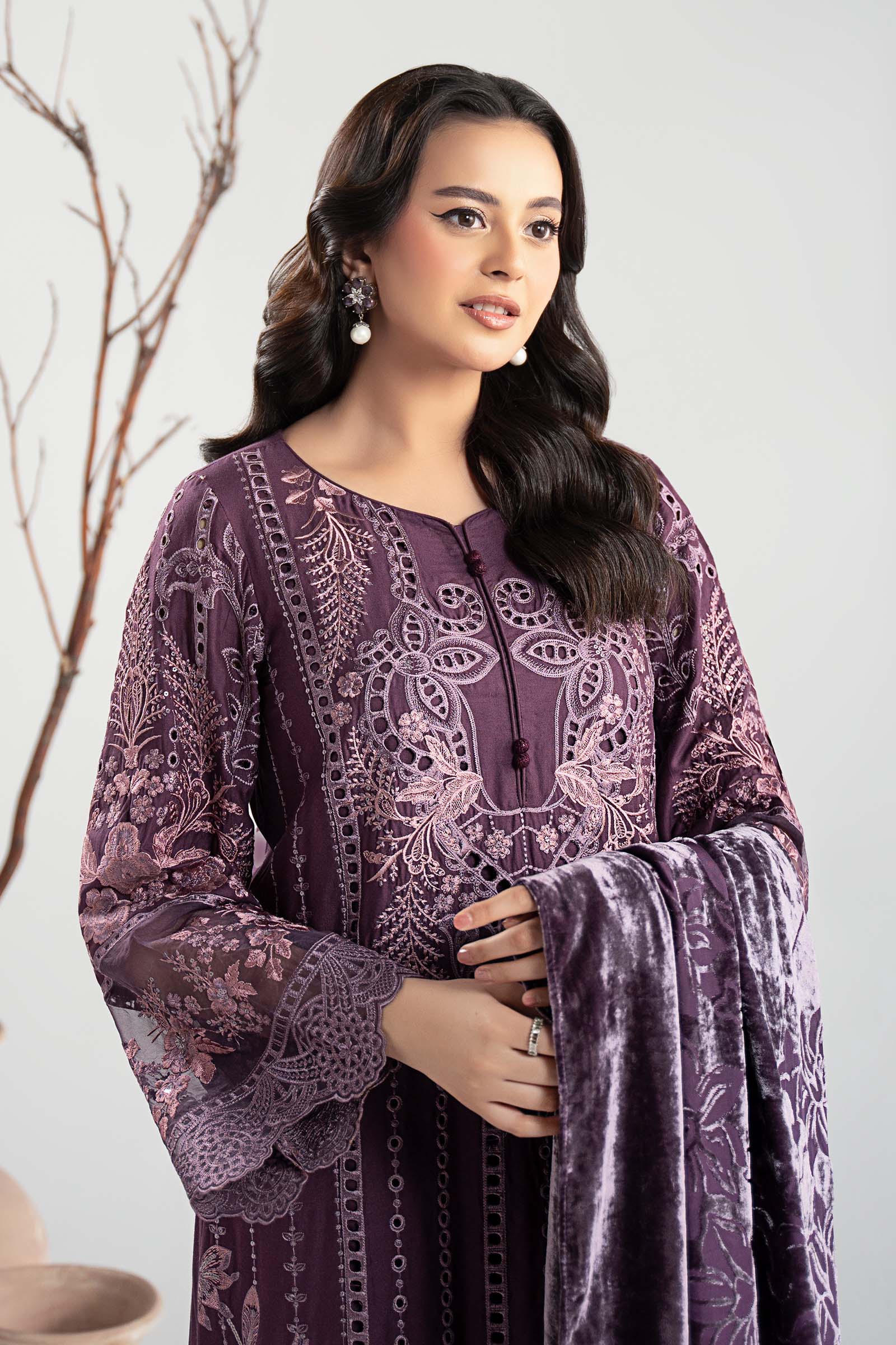 Maria B | Pre Fall Dresses | 3 Piece Embroidered Linen Suit ZD - Official Maria B stockist in UK - Sakeena London