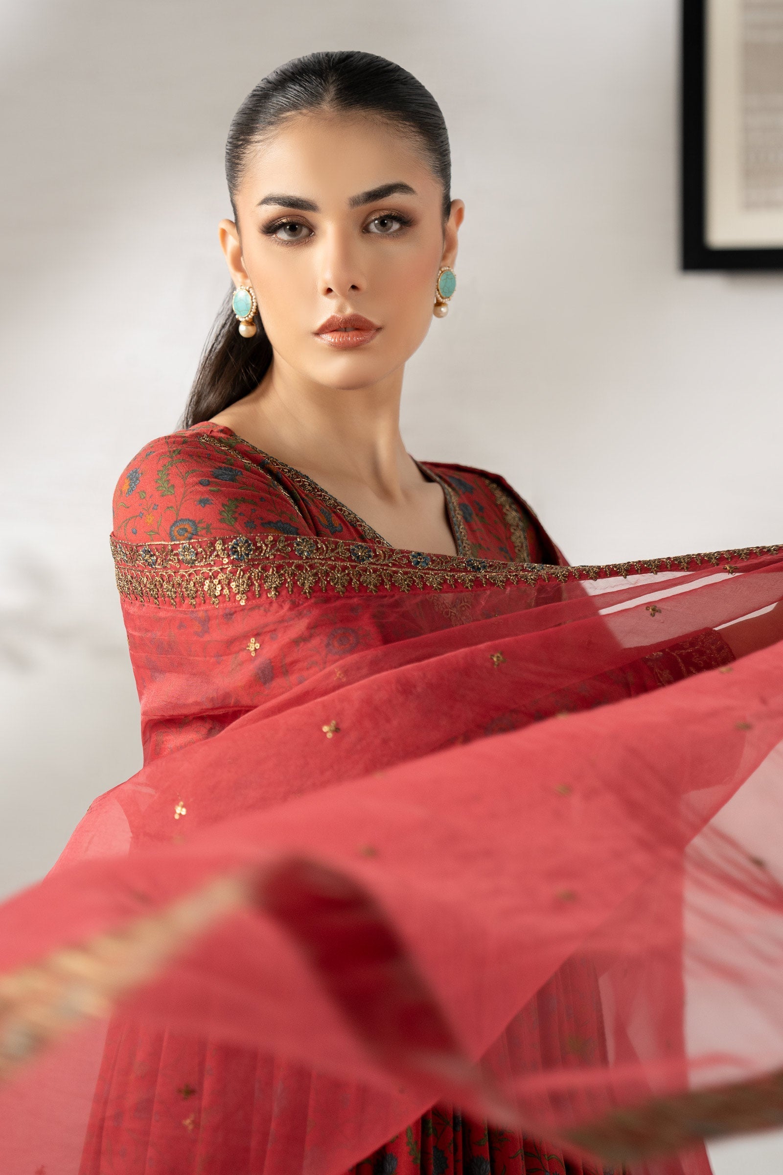 Maria B | Pre fall Dresses | DW-W25-25 RD - Official Maria B stockist in UK - Sakeena London