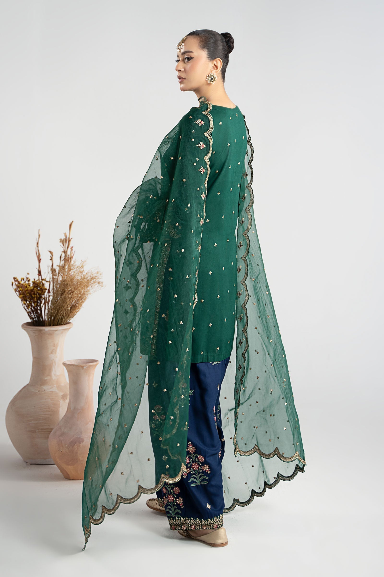 Maria B | Luxury Winter Pret 25 | DW-W25-27-Green - Official Maria B stockist in UK - Sakeena London