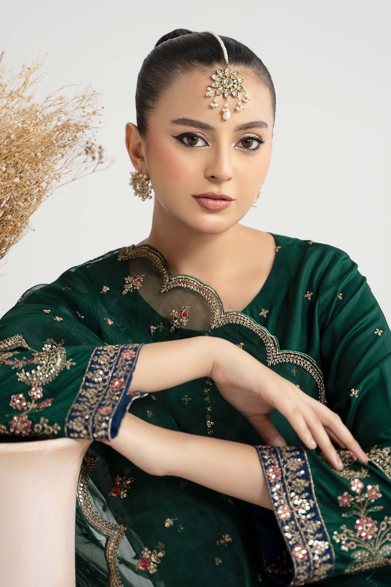 Maria B | Luxury Winter Pret 25 | DW-W25-27-Green - Official Maria B stockist in UK - Sakeena London