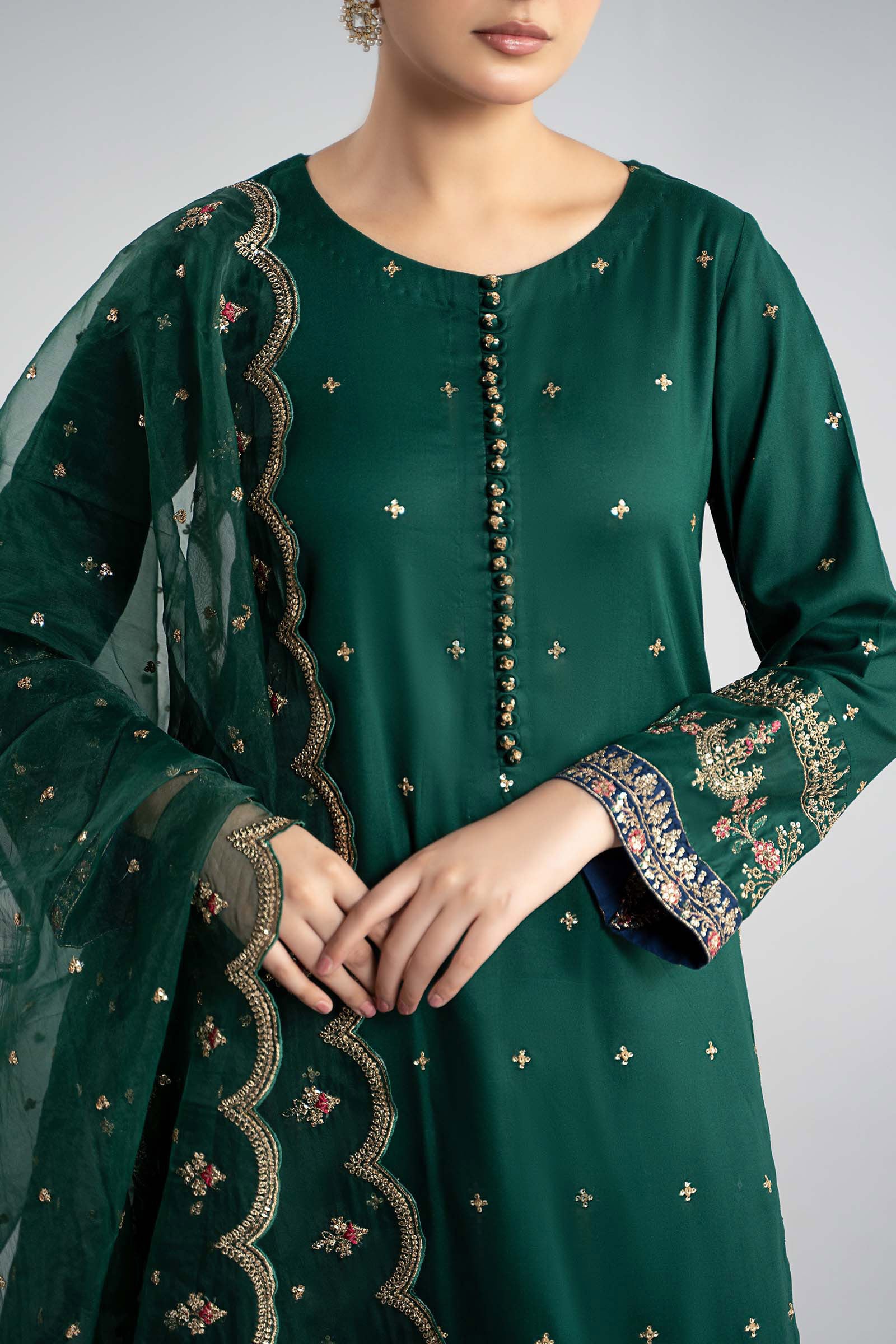 Maria B | Pre Fall Dresses | 3 Piece Embroidered Linen Suit ZC - Official Maria B stockist in UK - Sakeena London