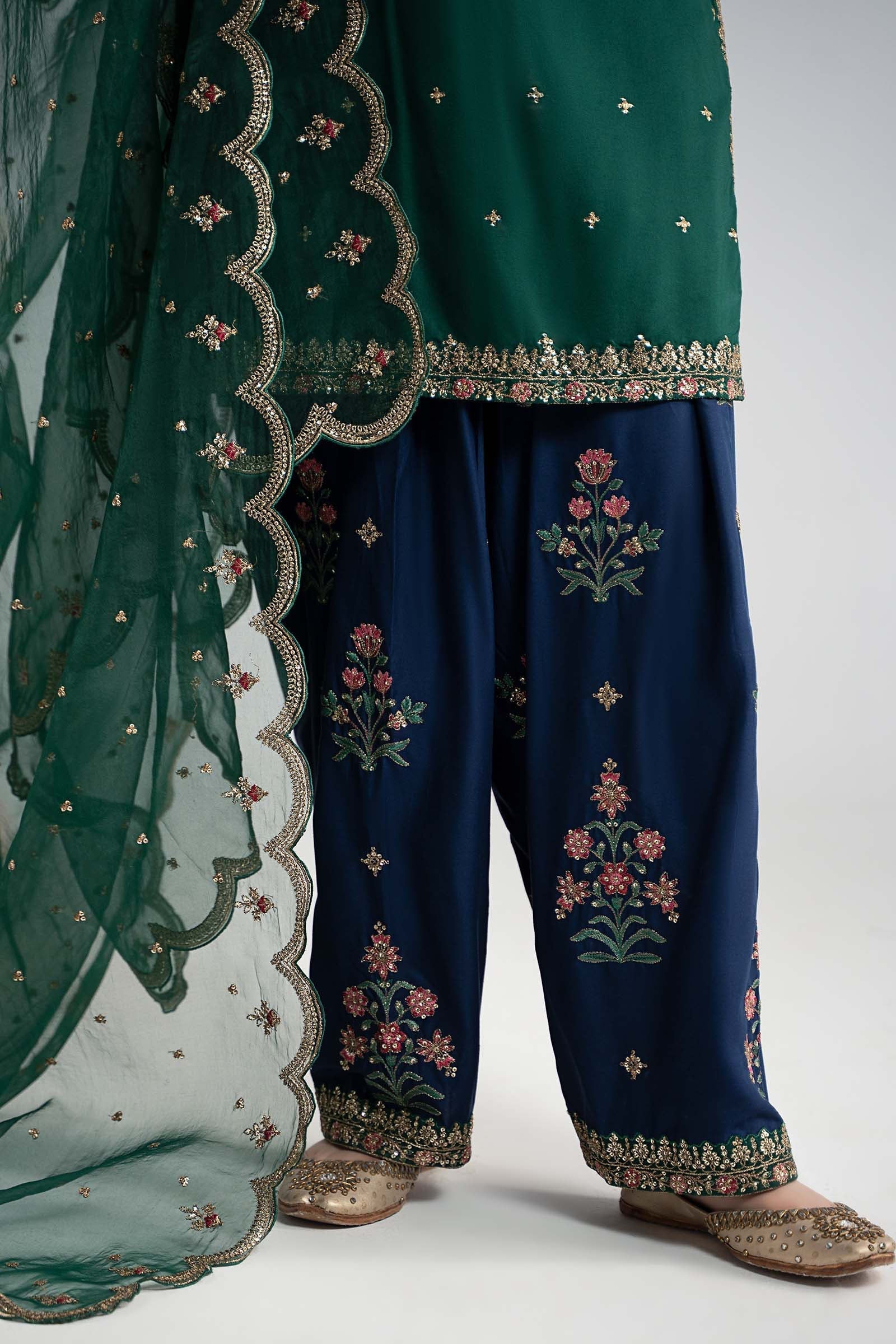 Maria B | Luxury Winter Pret 25 | DW-W25-27-Green - Official Maria B stockist in UK - Sakeena London