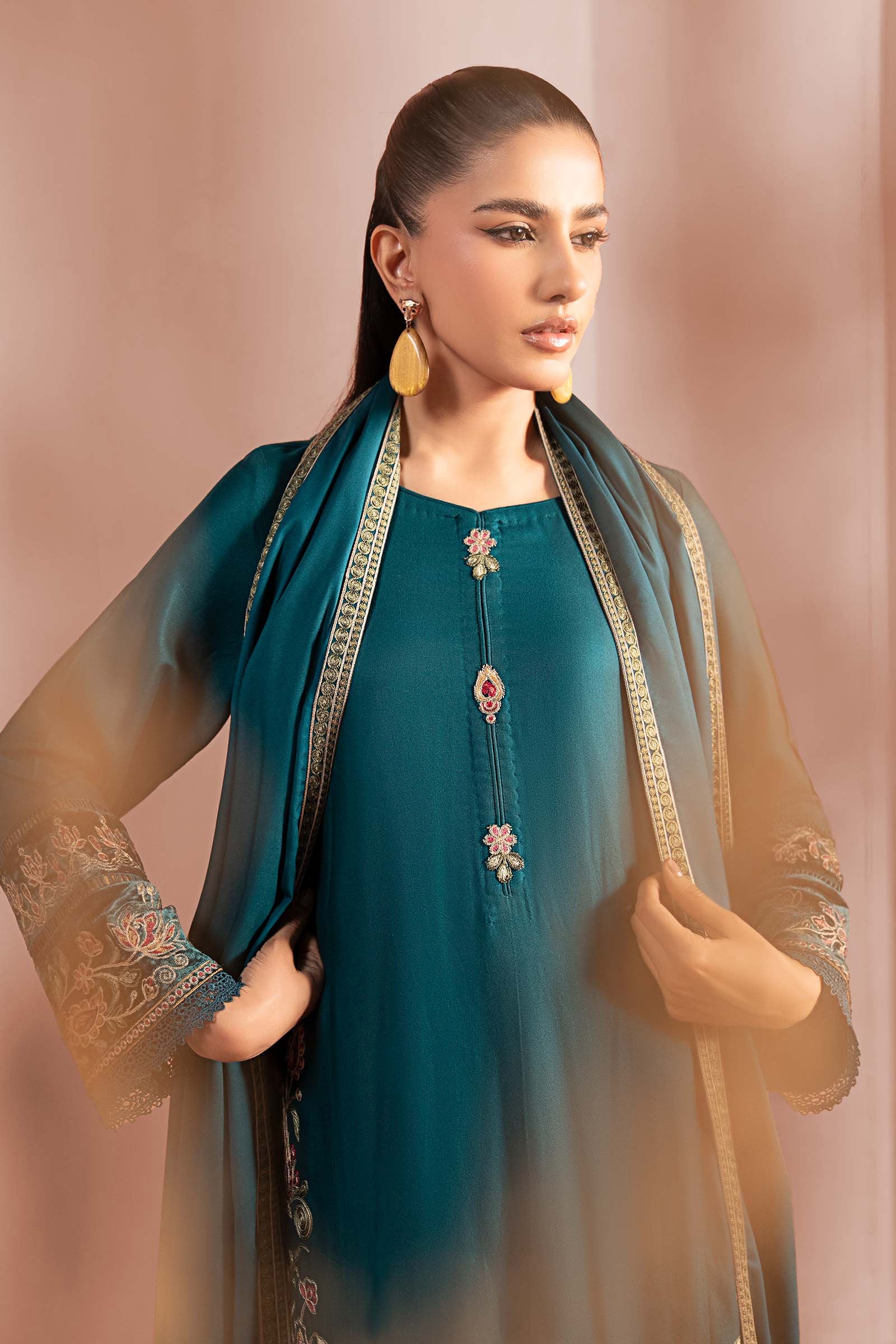Maria B | Pre Fall 25 | DW-W25-36-Teal - Official Maria B stockist in UK - Sakeena London