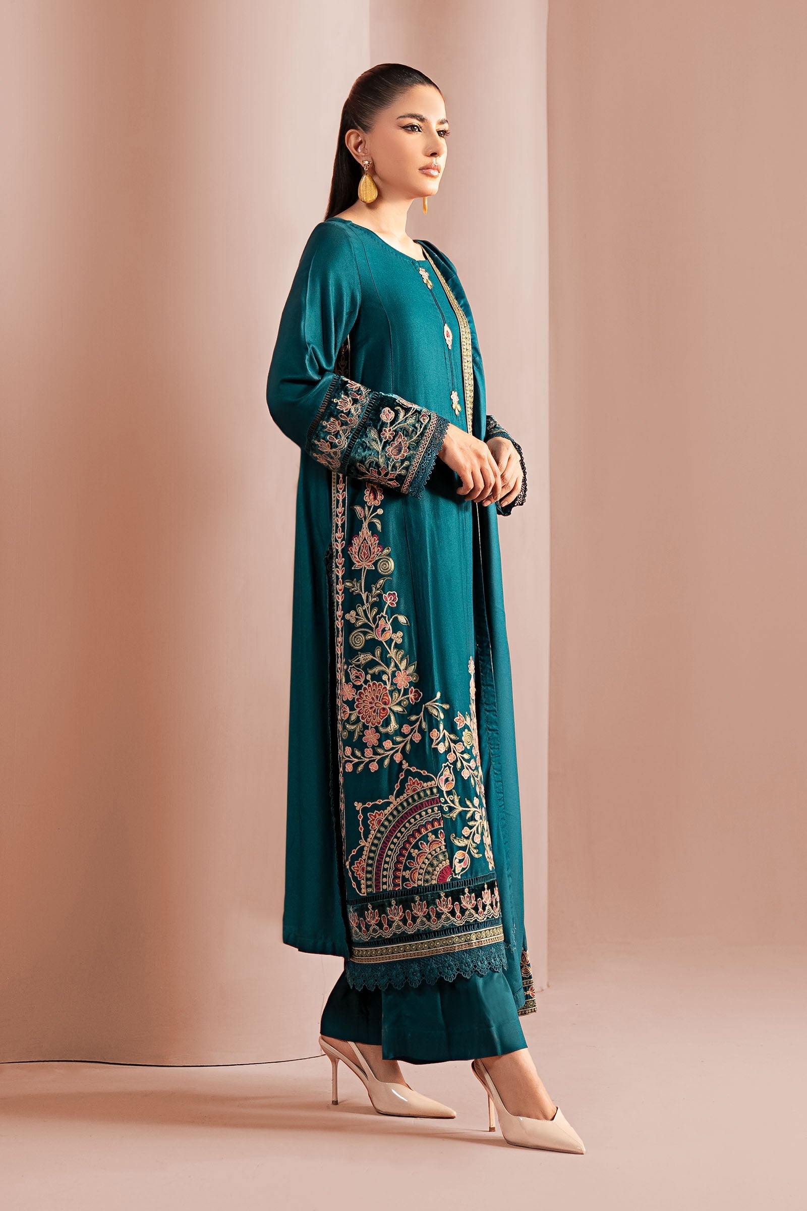Maria B | Pre Fall 25 | DW-W25-36-Teal - Official Maria B stockist in UK - Sakeena London