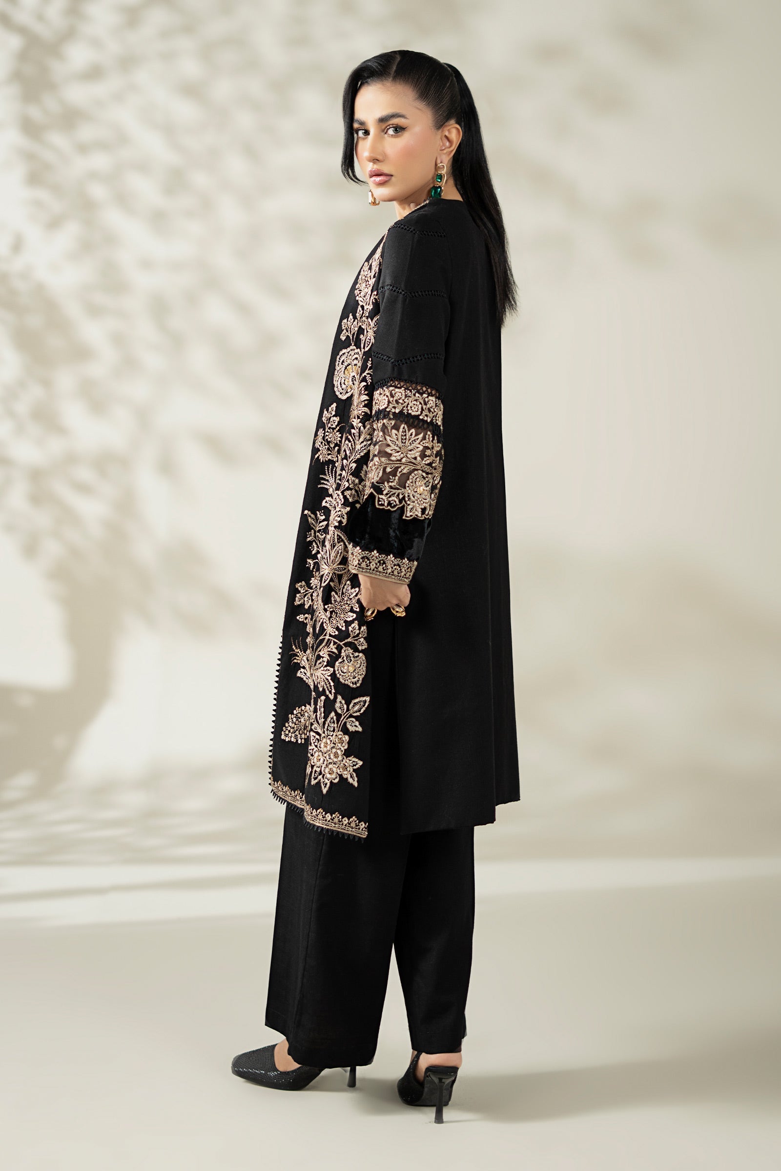 Maria B | Pre Fall Dresses | 3 Piece Embroidered Khaddar Suit ZG - Official Maria B stockist in UK - Sakeena London