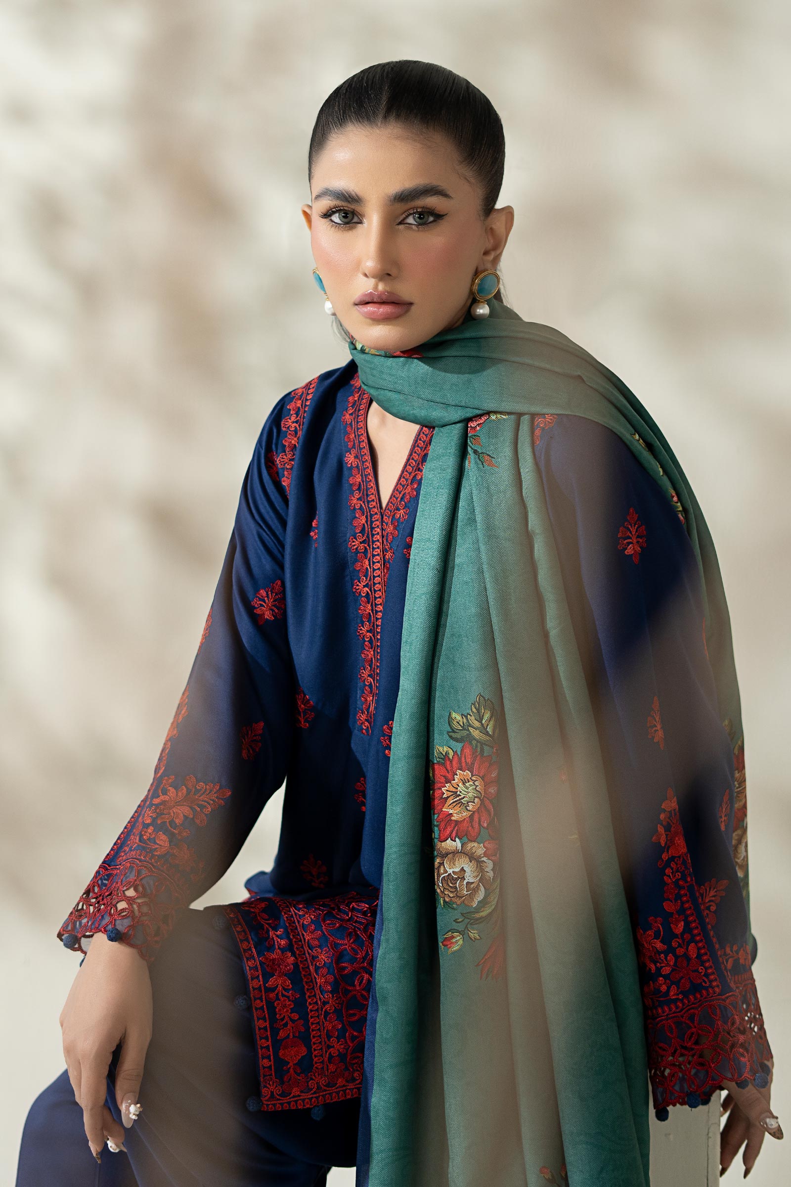 Maria B | Pre Fall Dresses | 3 Piece Embroidered Marina Suit WW - Official Maria B stockist in UK - Sakeena London