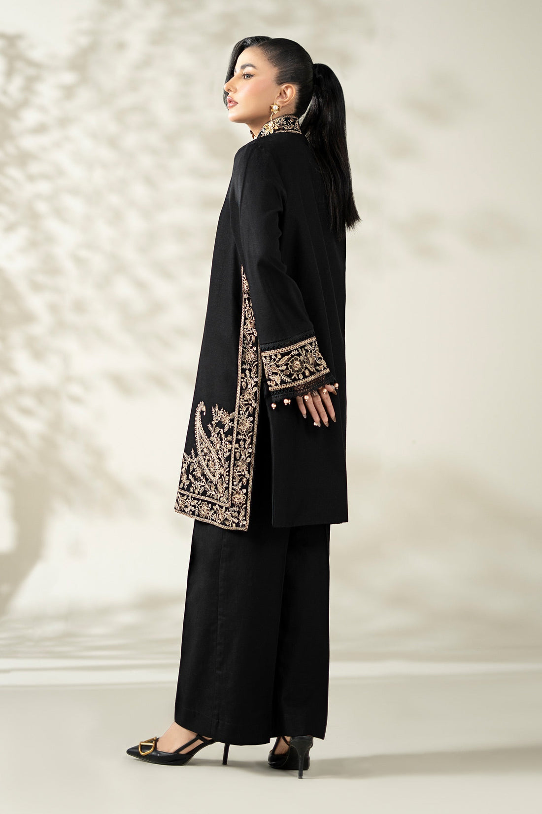Maria B | Pre Fall Dresses | 3 Piece Embroidered Khaddar Suit YY - Official Maria B stockist in UK - Sakeena London