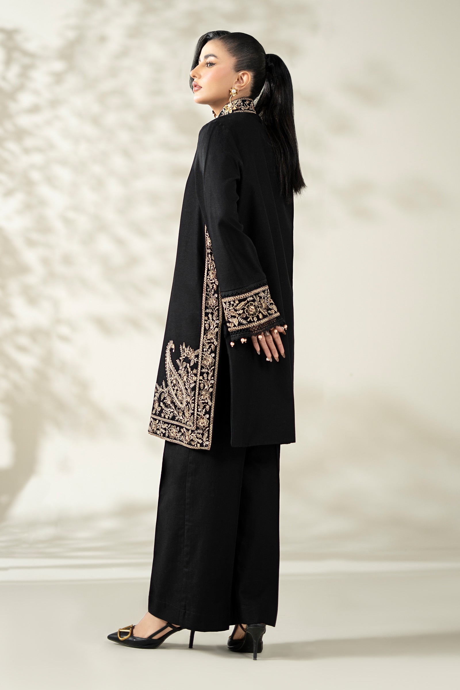 Maria B | Pre Fall Dresses | 3 Piece Embroidered Khaddar Suit YY - Official Maria B stockist in UK - Sakeena London