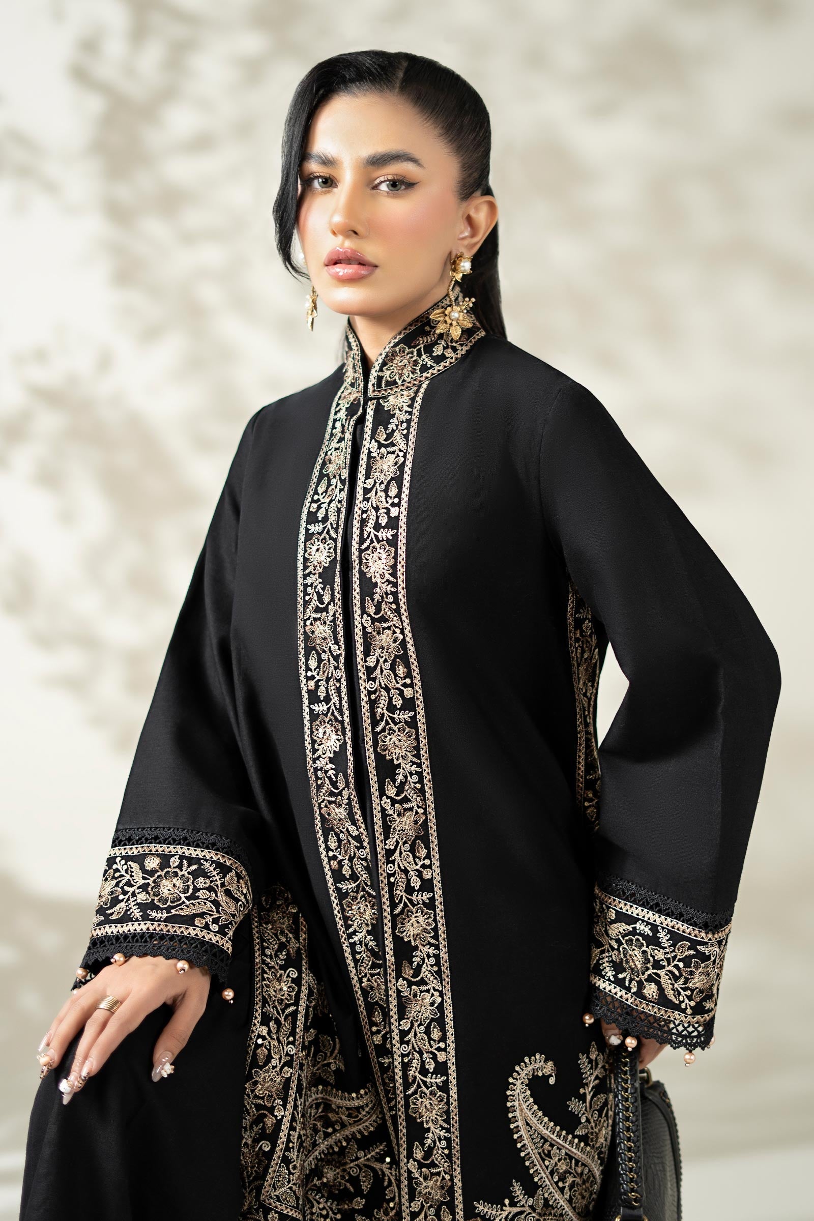 Maria B | Luxury Winter Pret 25 | DW-W25-49-Black - Official Maria B stockist in UK - Sakeena London