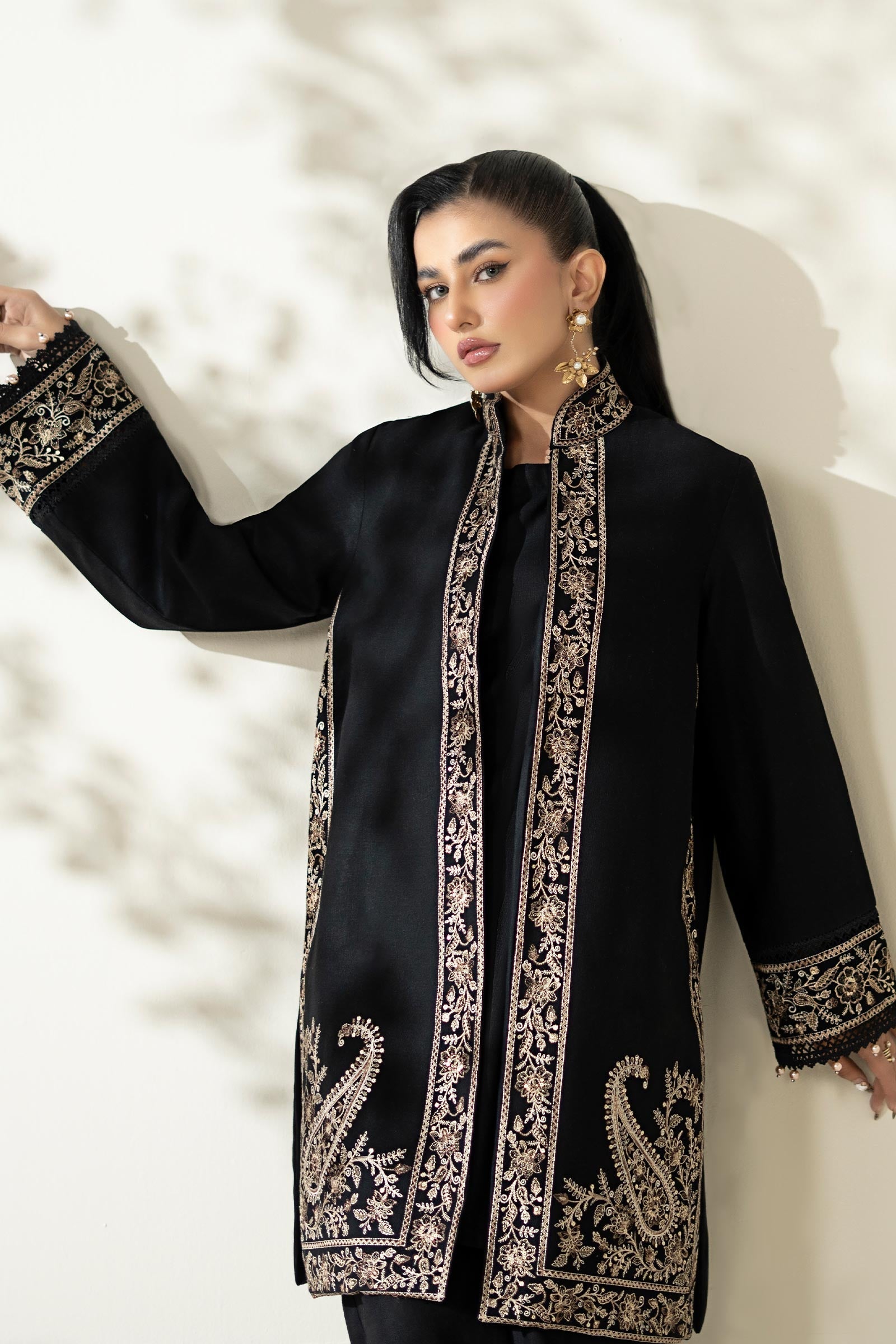 Maria B | Luxury Winter Pret 25 | DW-W25-49-Black - Official Maria B stockist in UK - Sakeena London