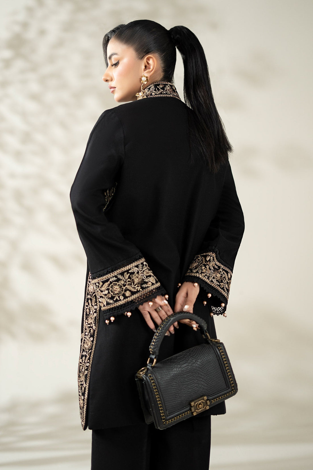 Maria B | Luxury Winter Pret 25 | DW-W25-49-Black - Official Maria B stockist in UK - Sakeena London