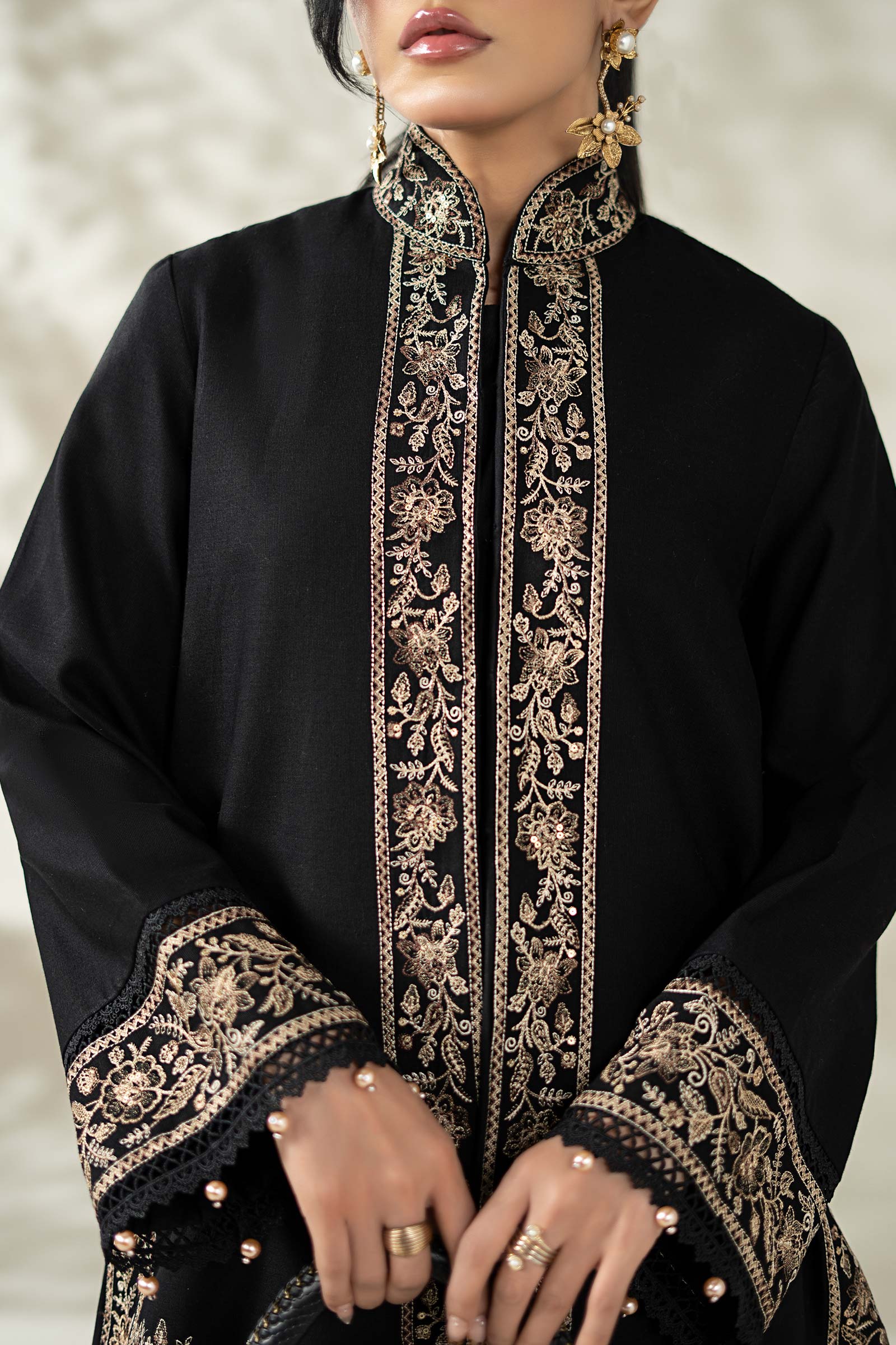 Maria B | Luxury Winter Pret 25 | DW-W25-49-Black - Official Maria B stockist in UK - Sakeena London