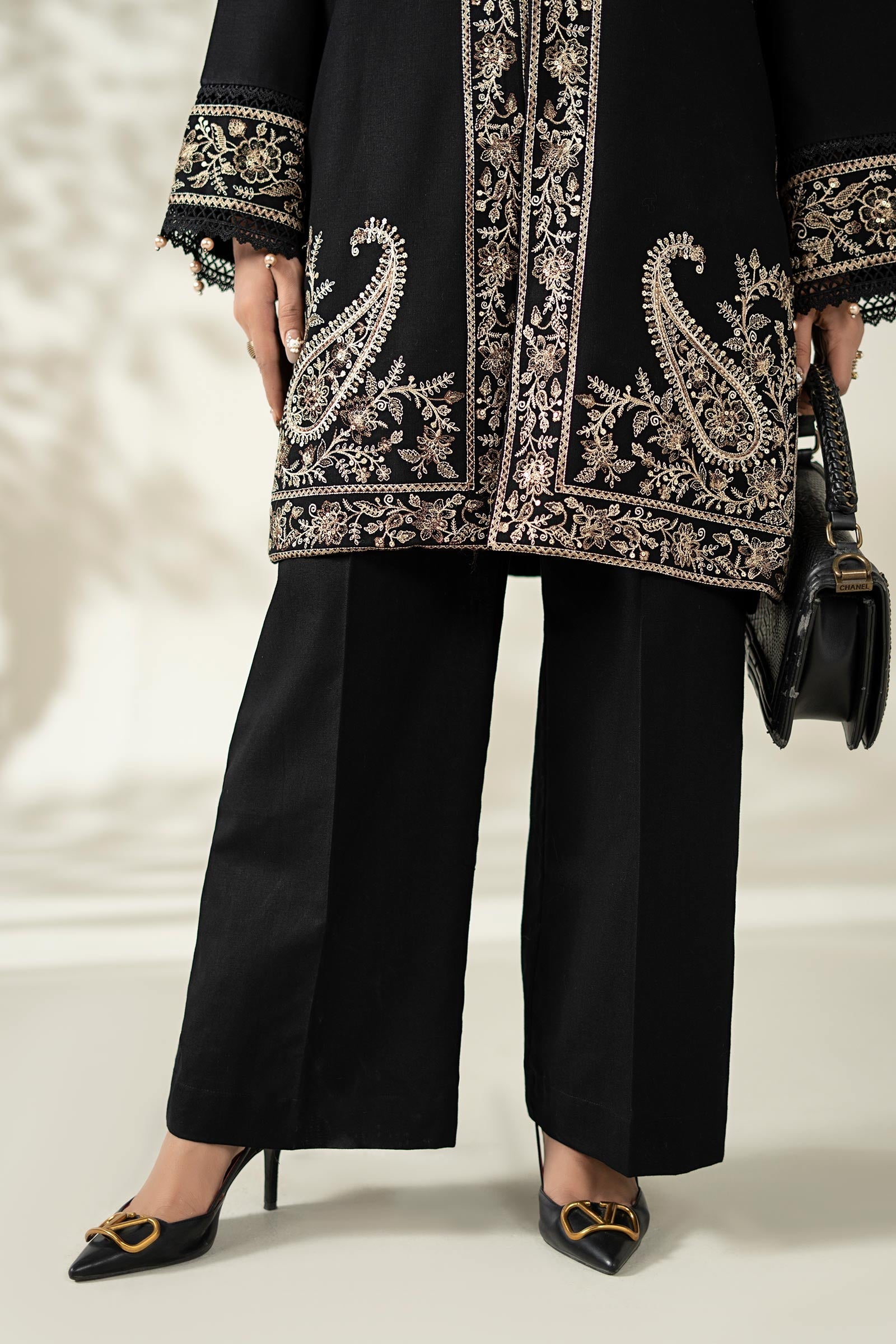 Maria B | Pre Fall Dresses | 3 Piece Embroidered Khaddar Suit YY - Official Maria B stockist in UK - Sakeena London