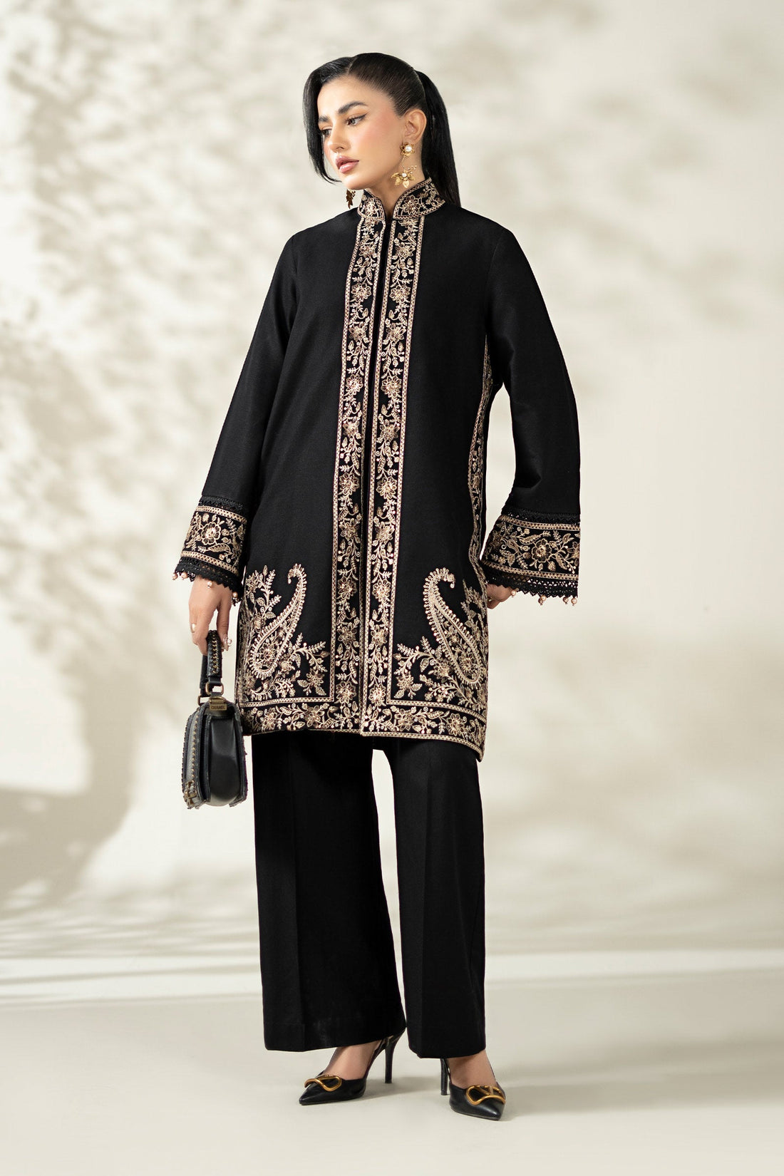 Maria B | Pre Fall Dresses | 3 Piece Embroidered Khaddar Suit YY - Official Maria B stockist in UK - Sakeena London