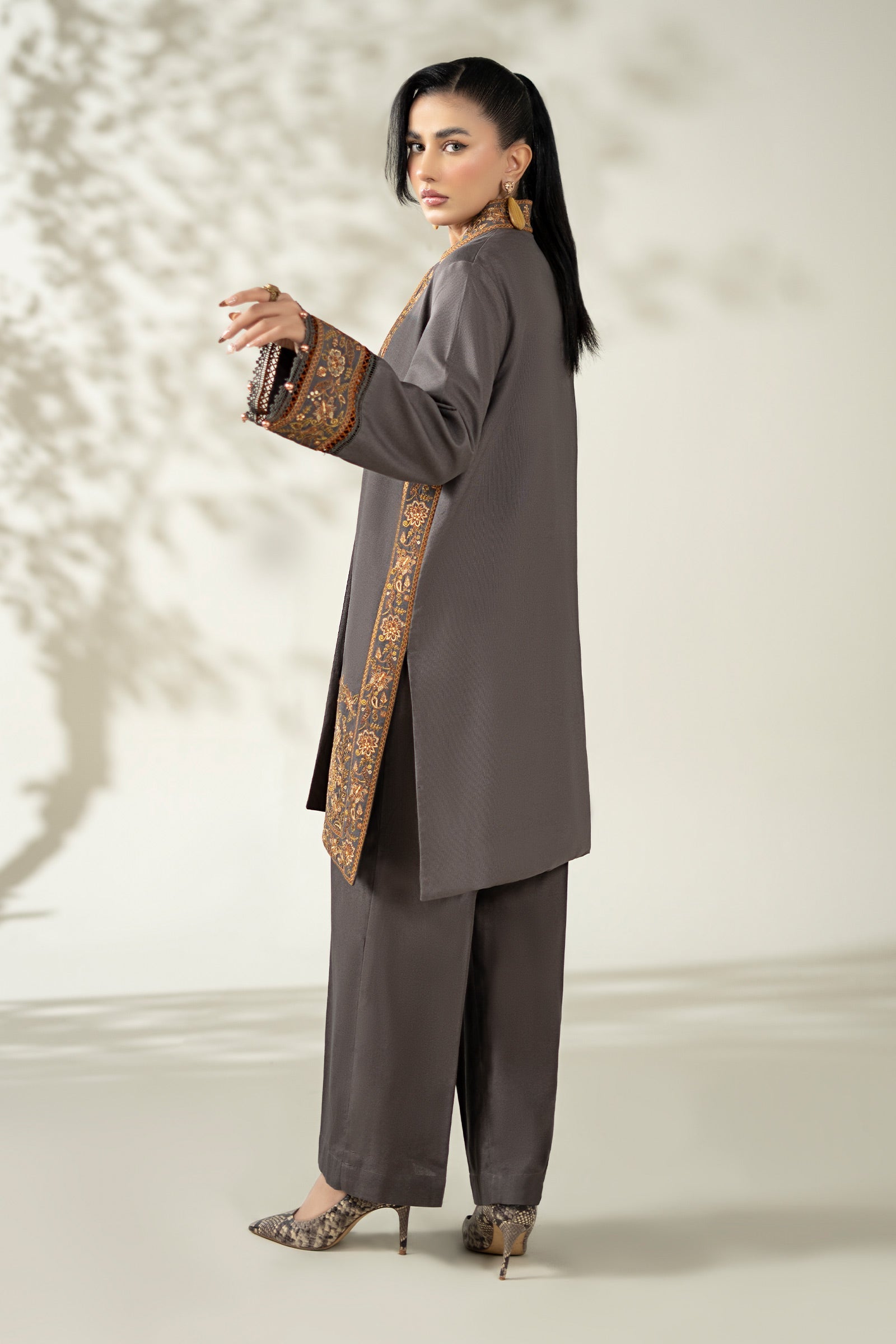 Maria B | Pre Fall Dresses | 3 Piece Embroidered Khaddar Suit ZZ - Official Maria B stockist in UK - Sakeena London