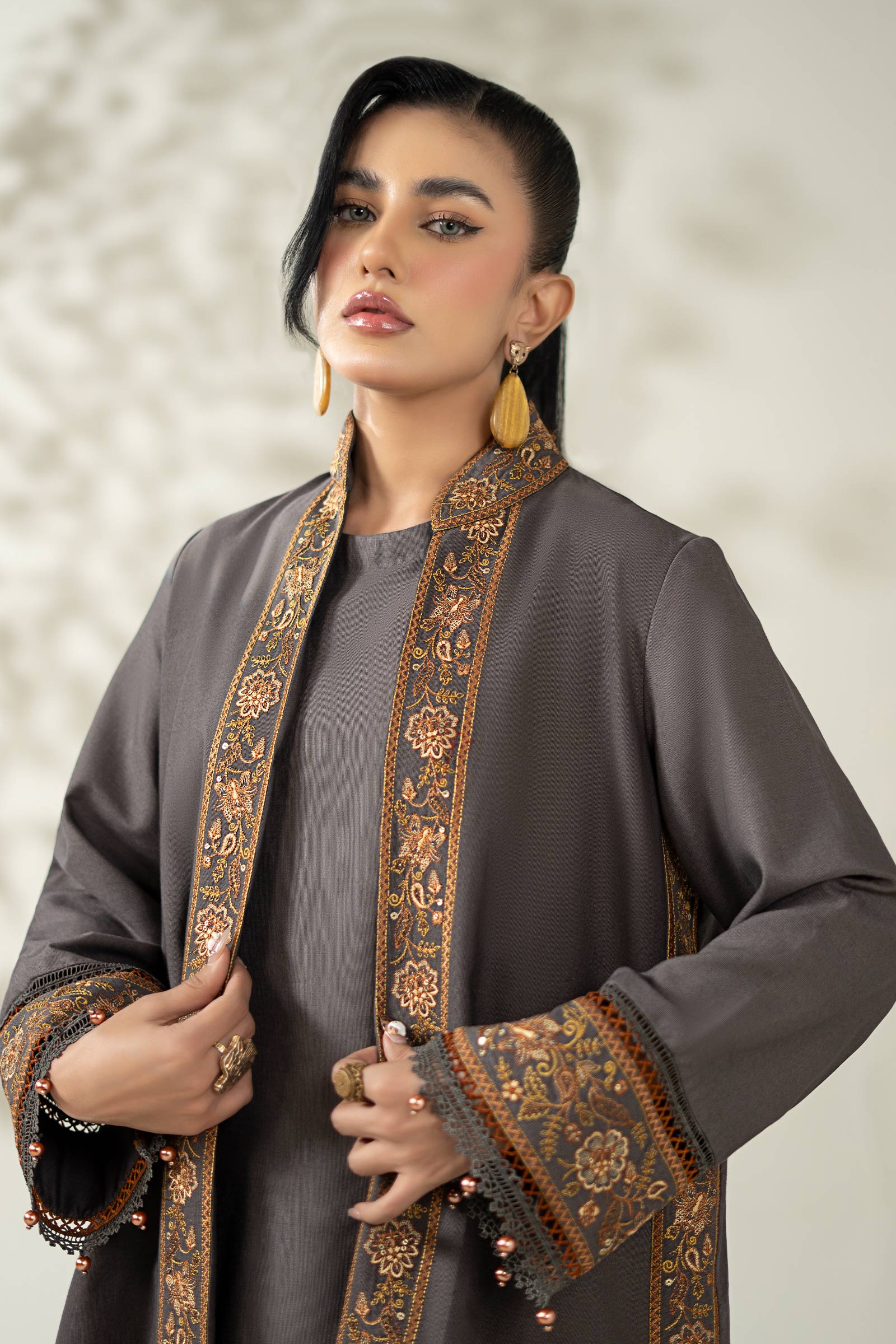 Maria B | Luxury Winter Pret 25 | DW-W25-49-Grey - Official Maria B stockist in UK - Sakeena London