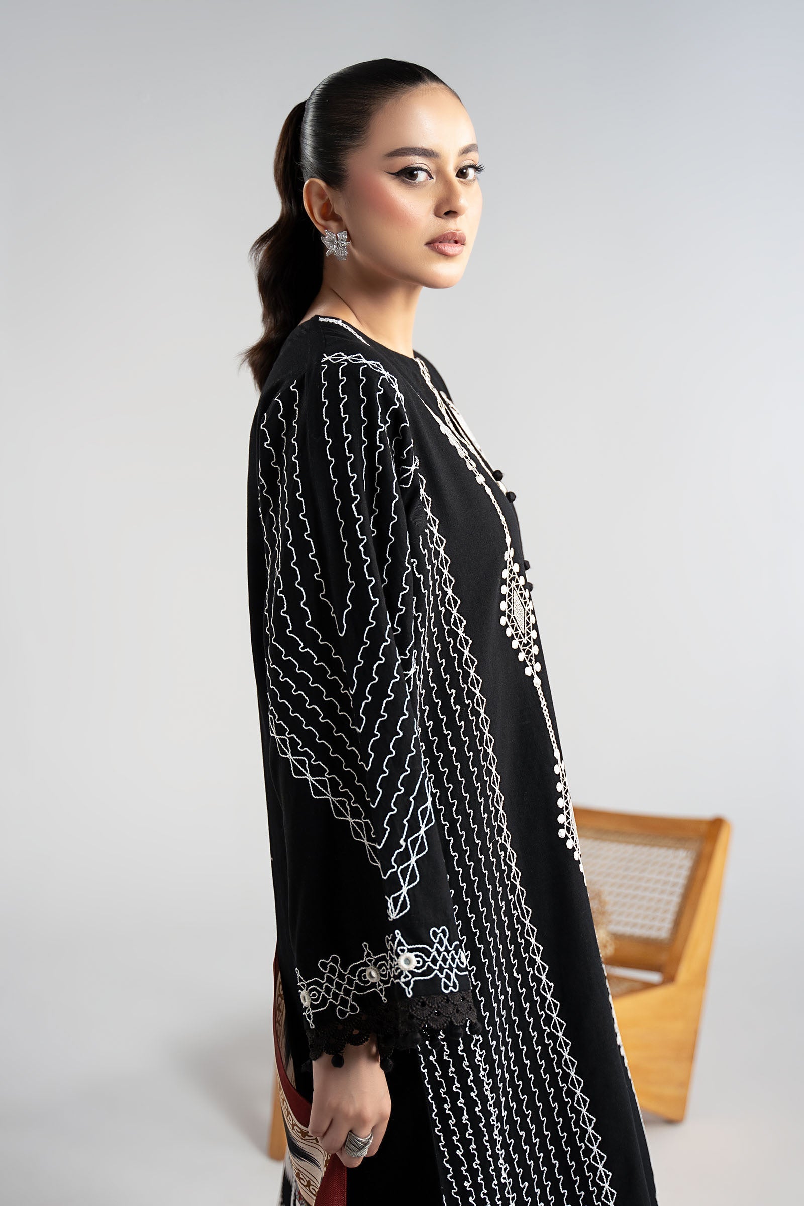 Maria B | Luxury Winter Pret 25 | DW-W25-51-Black - Official Maria B stockist in UK - Sakeena London