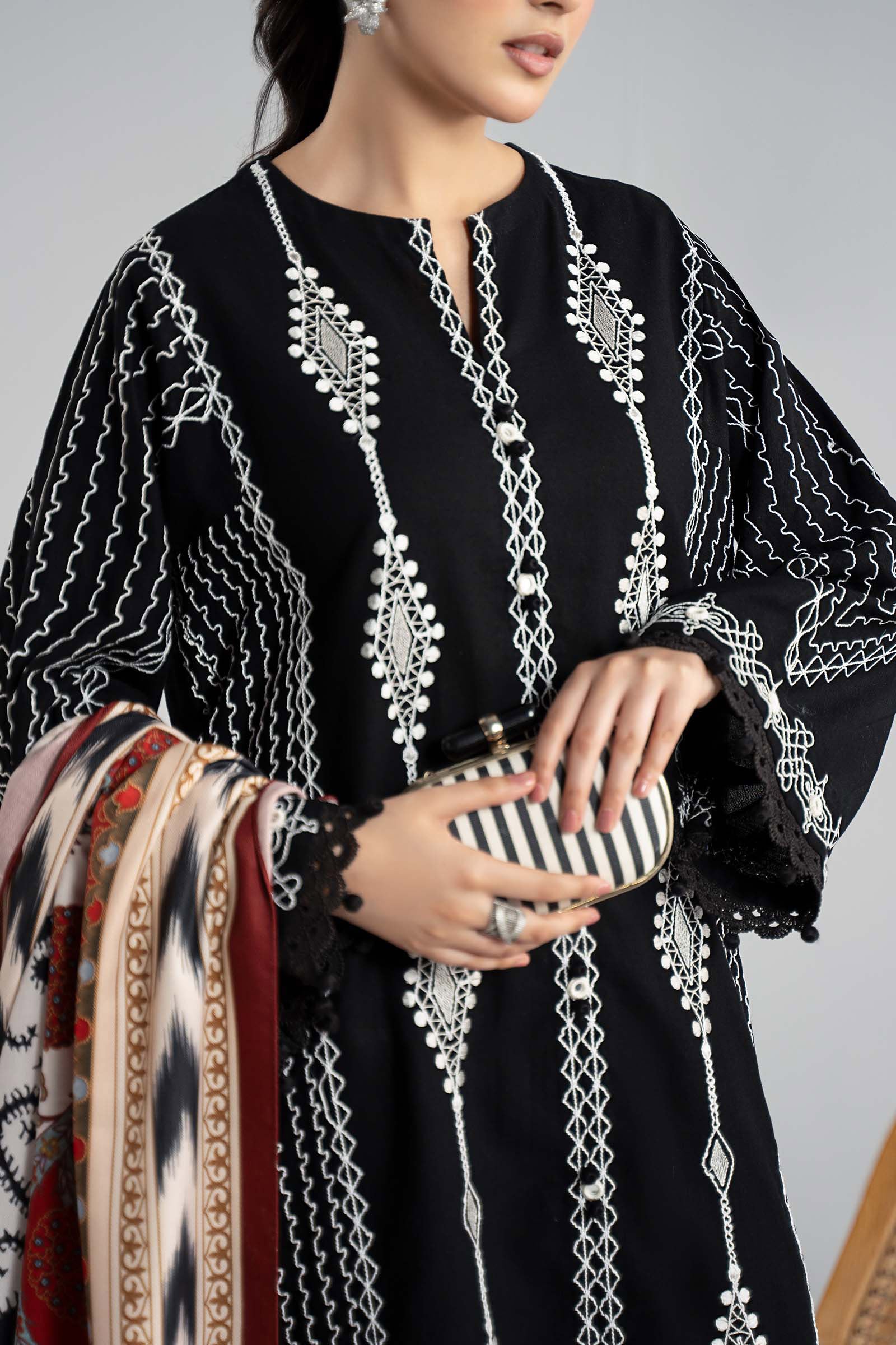 Maria B | Luxury Winter Pret 25 | DW-W25-51-Black - Official Maria B stockist in UK - Sakeena London