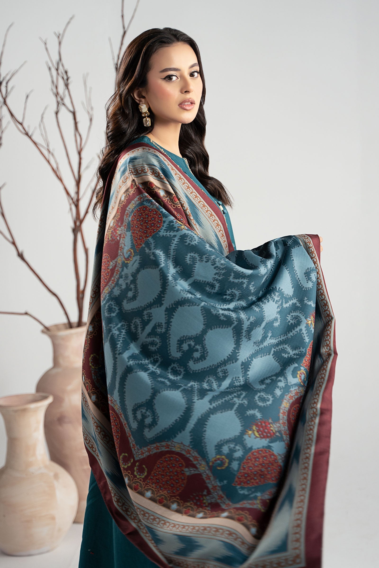 Maria B | Luxury Winter Pret 25 | DW-W25-51-Blue - Official Maria B stockist in UK - Sakeena London