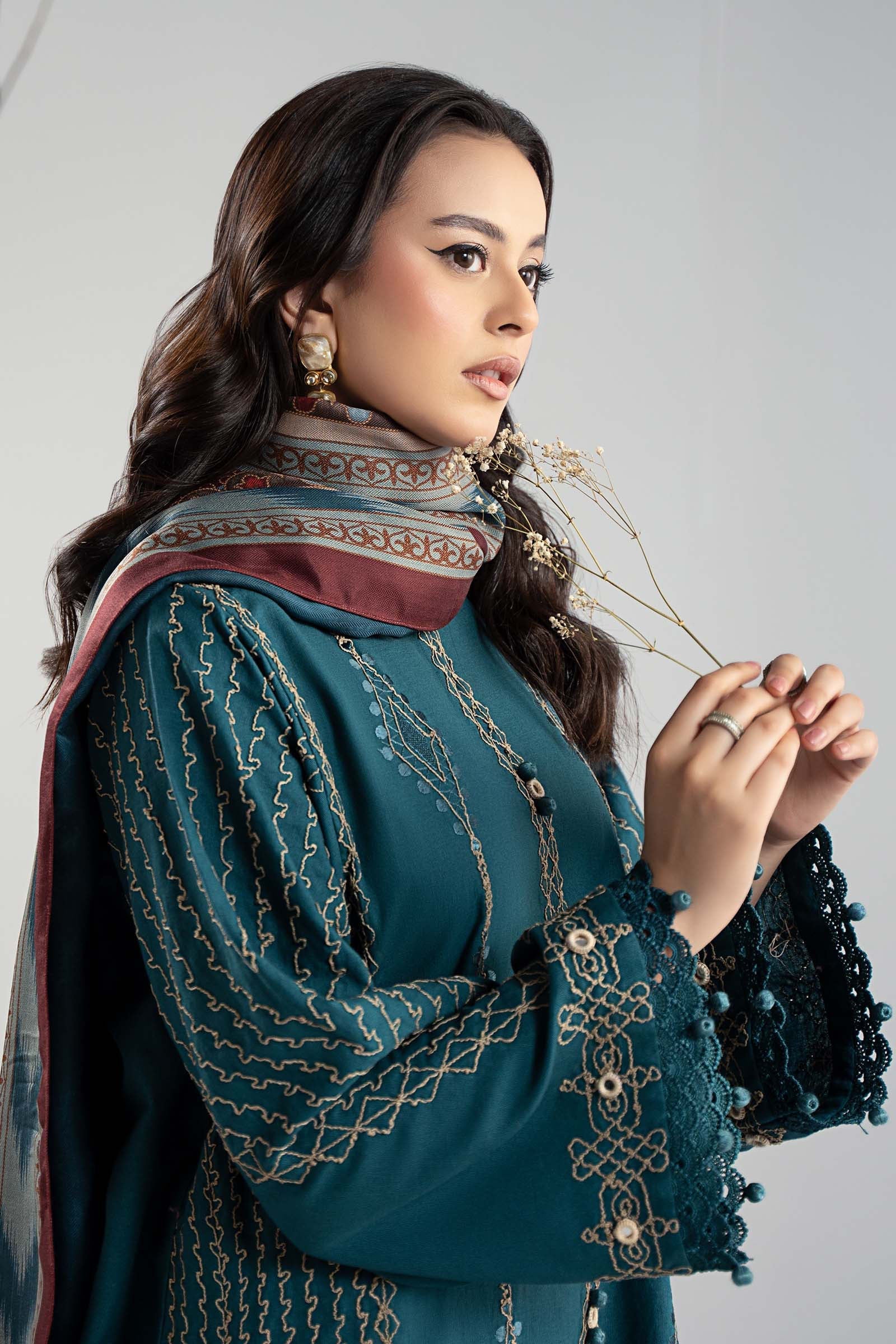 Maria B | Luxury Winter Pret 25 | DW-W25-51-Blue - Official Maria B stockist in UK - Sakeena London