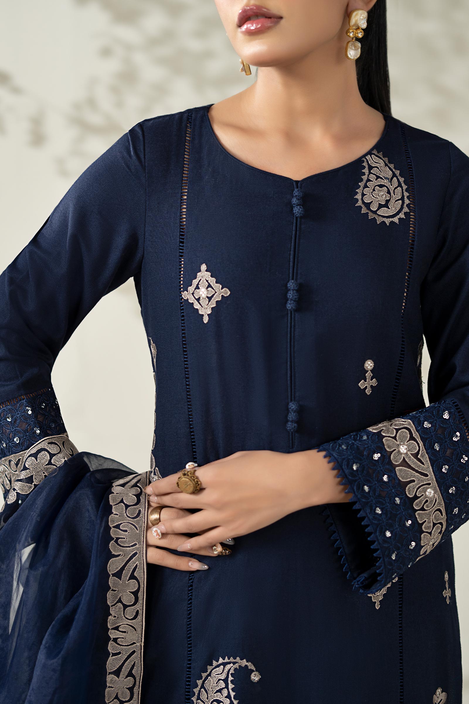 Maria B | Pre Fall Dresses | 3 Piece Embroidered Marina Suit ZX - Official Maria B stockist in UK - Sakeena London