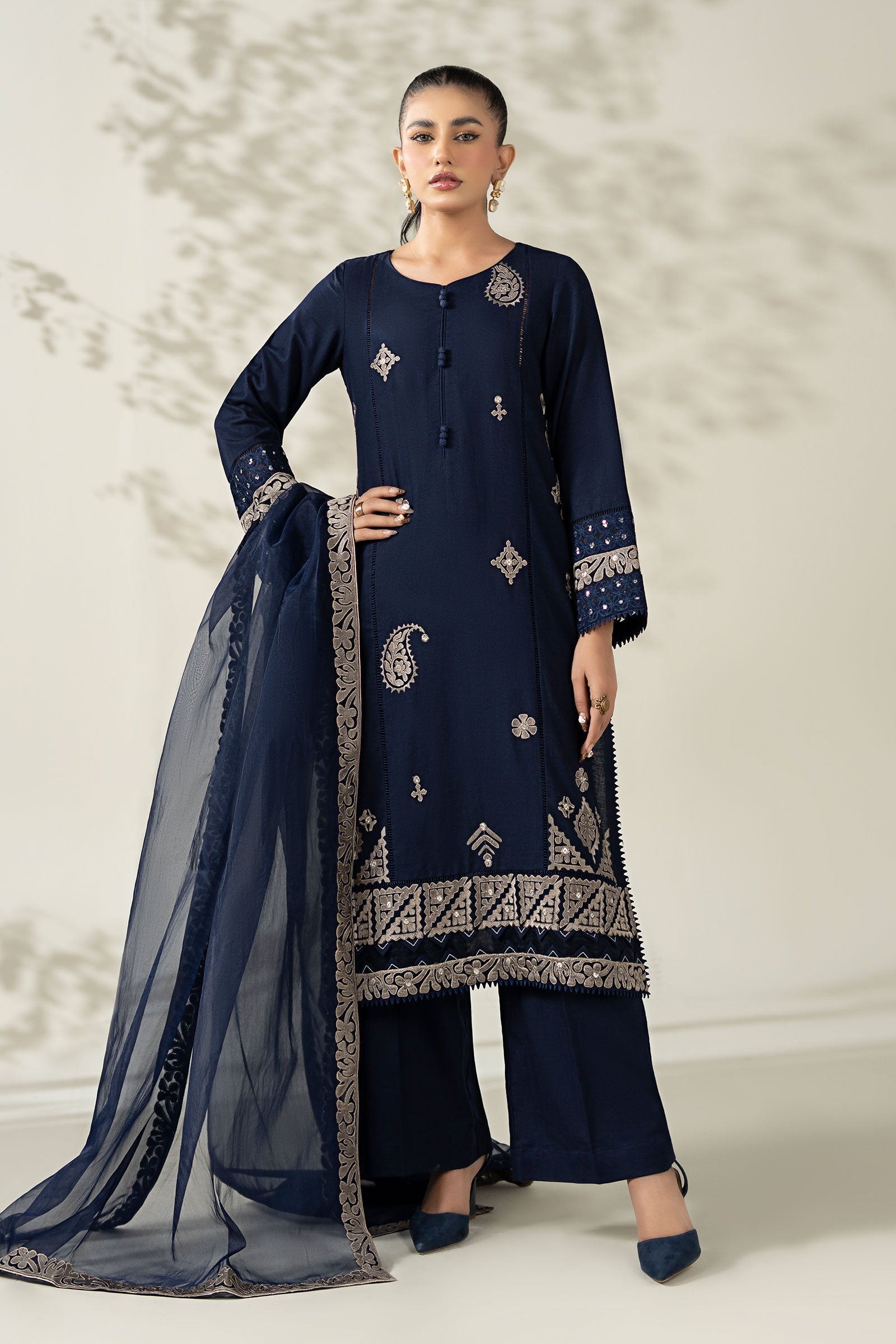 Maria B | Pre Fall Dresses | 3 Piece Embroidered Marina Suit ZX - Official Maria B stockist in UK - Sakeena London