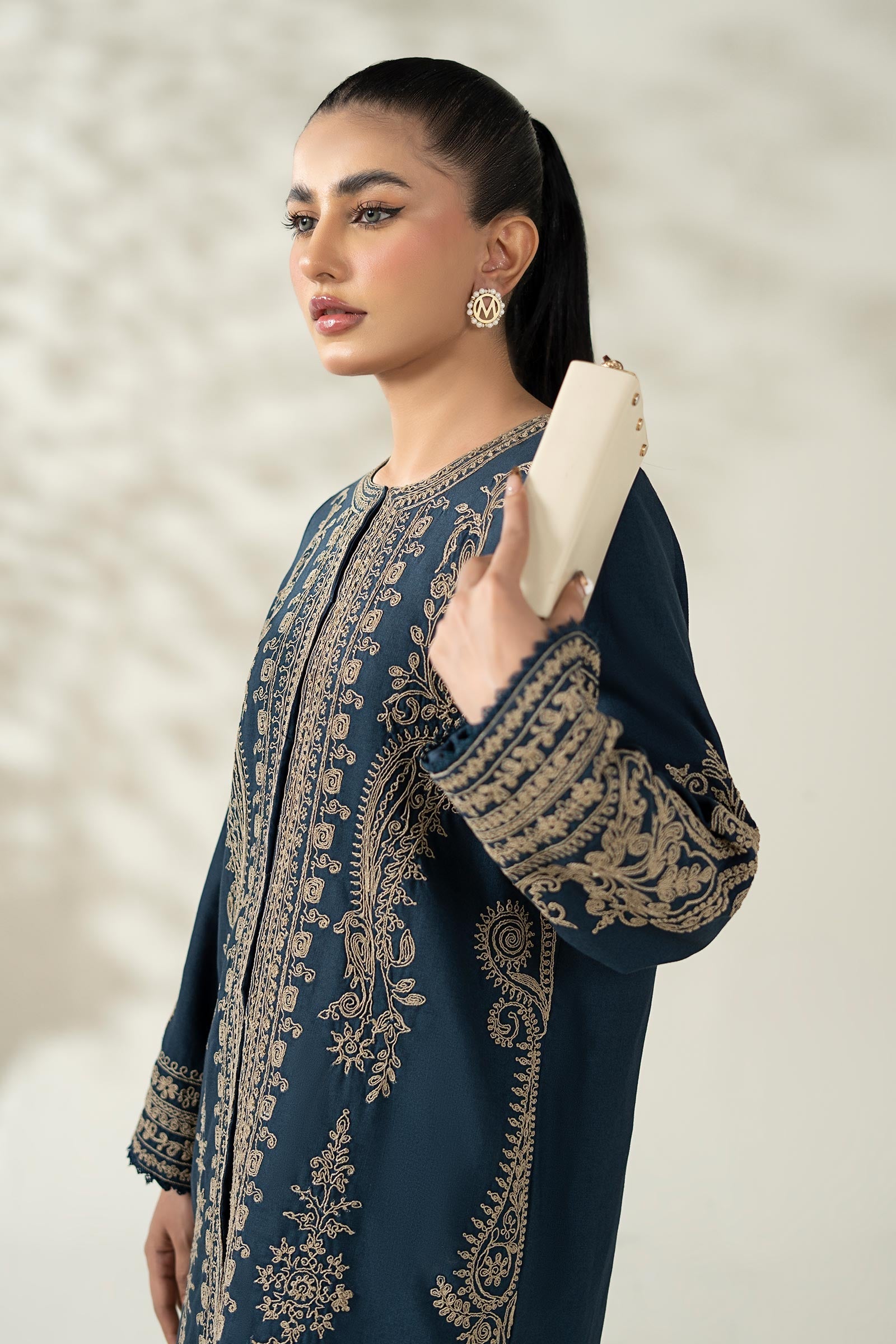 Maria B | Luxury Winter Pret 25 | DW-W25-58-Blue - Official Maria B stockist in UK - Sakeena London