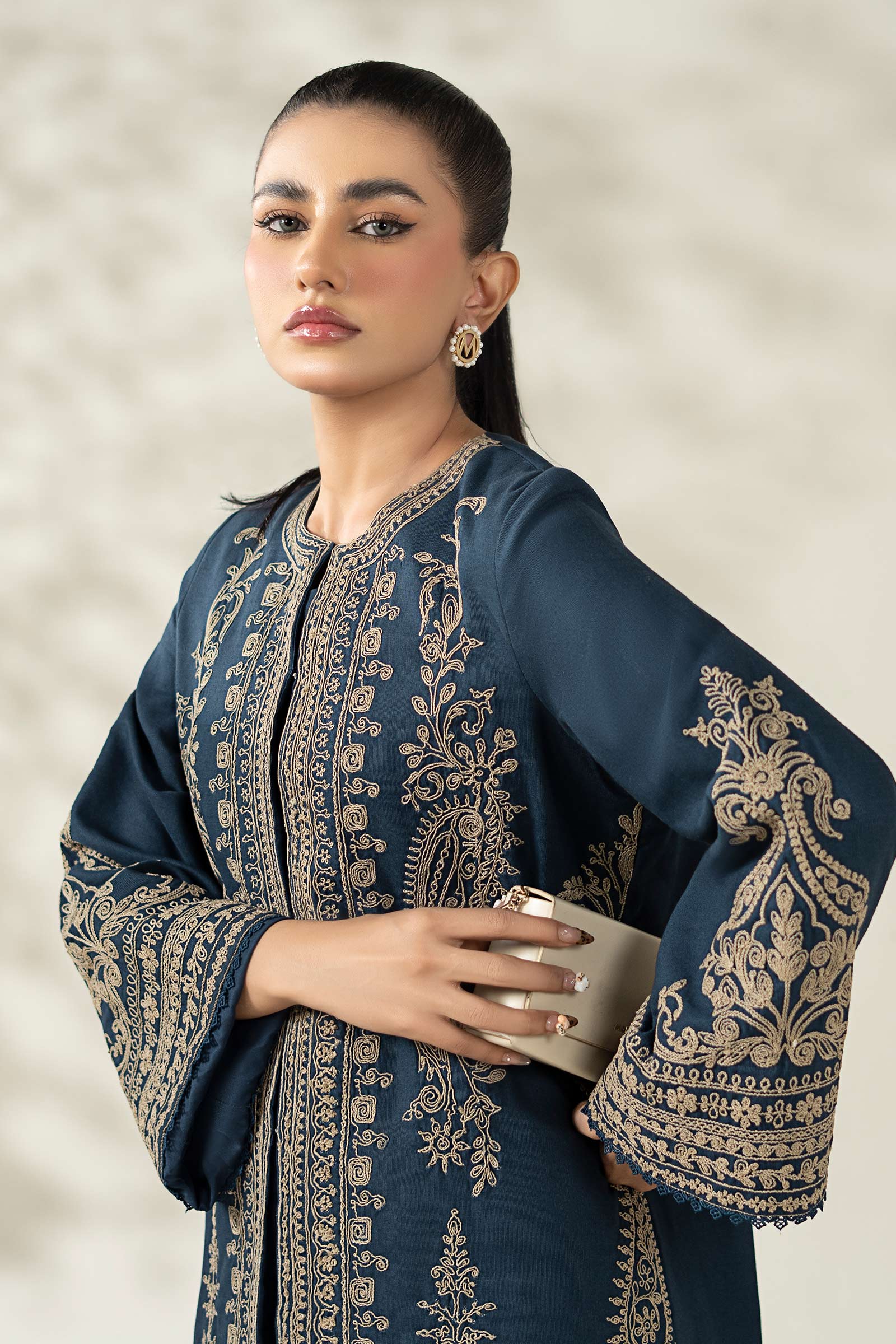 Maria B | Luxury Winter Pret 25 | DW-W25-58-Blue - Official Maria B stockist in UK - Sakeena London