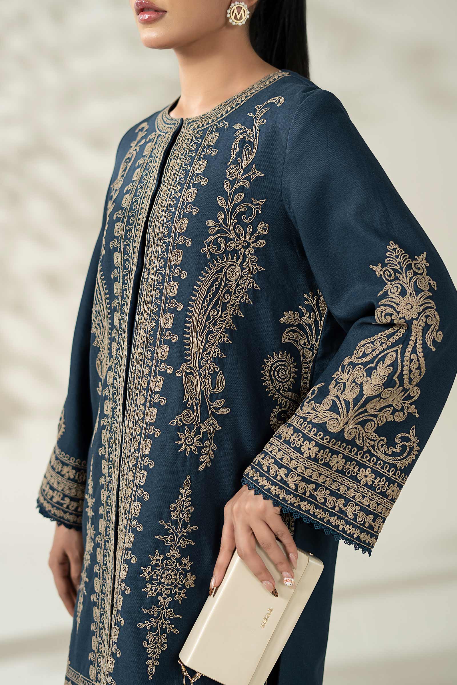 Maria B | Luxury Winter Pret 25 | DW-W25-58-Blue - Official Maria B stockist in UK - Sakeena London