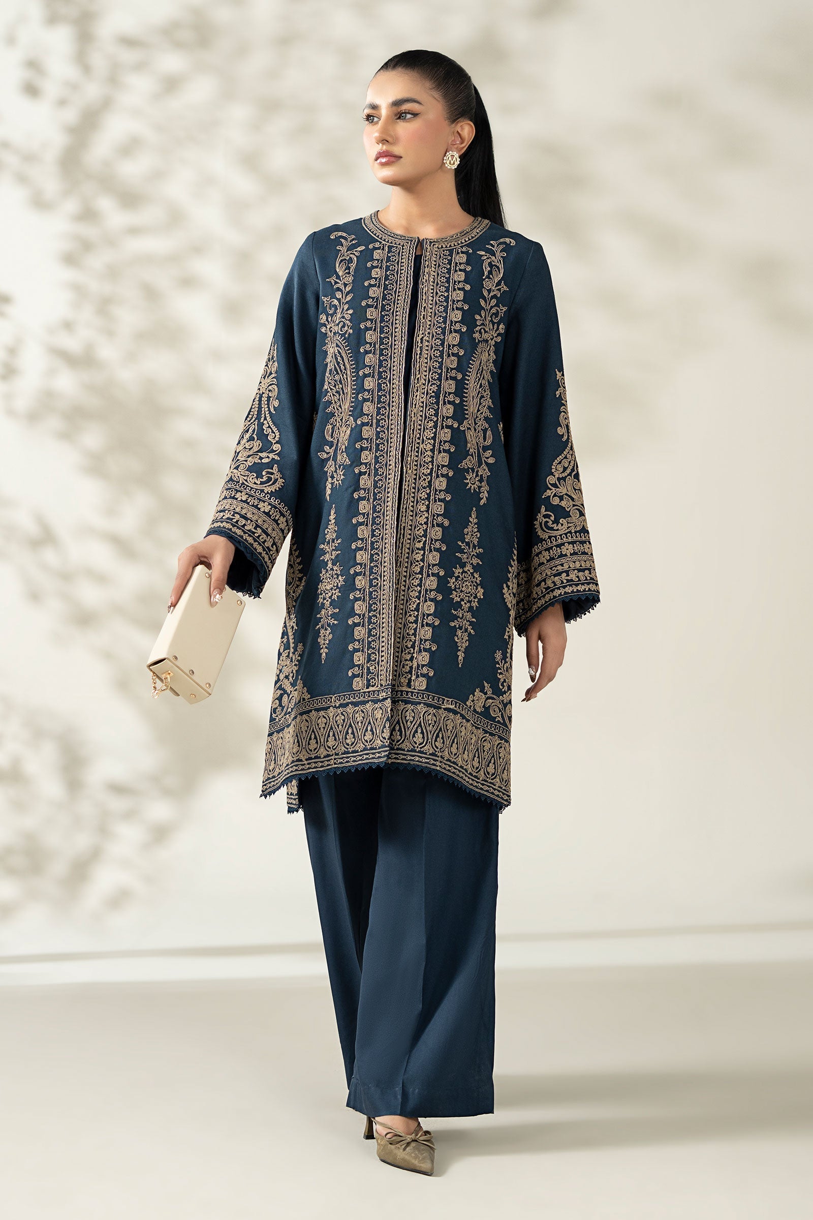 Maria B | Luxury Winter Pret 25 | DW-W25-58-Blue - Official Maria B stockist in UK - Sakeena London