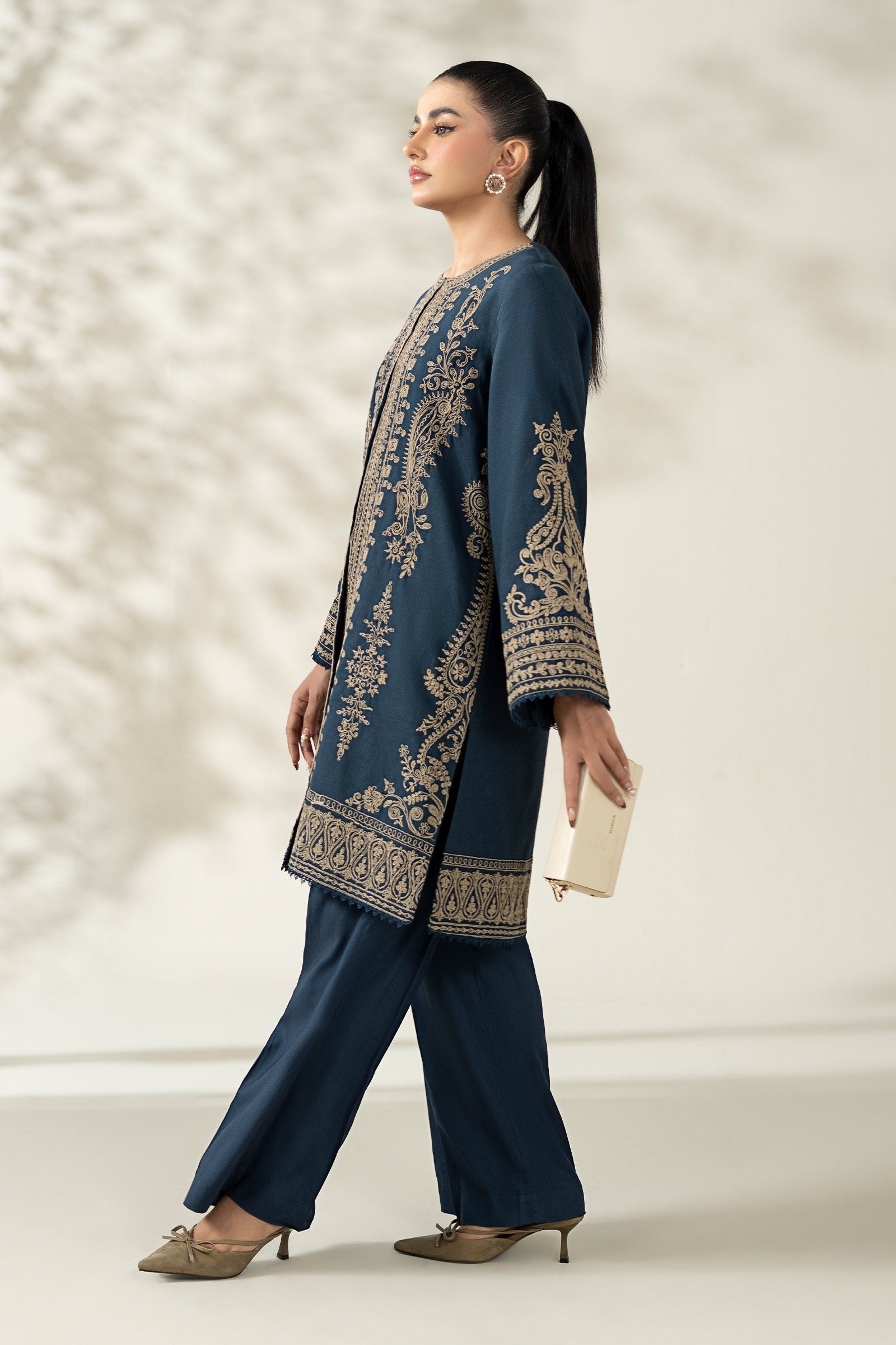 Maria B | Luxury Winter Pret 25 | DW-W25-58-Blue - Official Maria B stockist in UK - Sakeena London