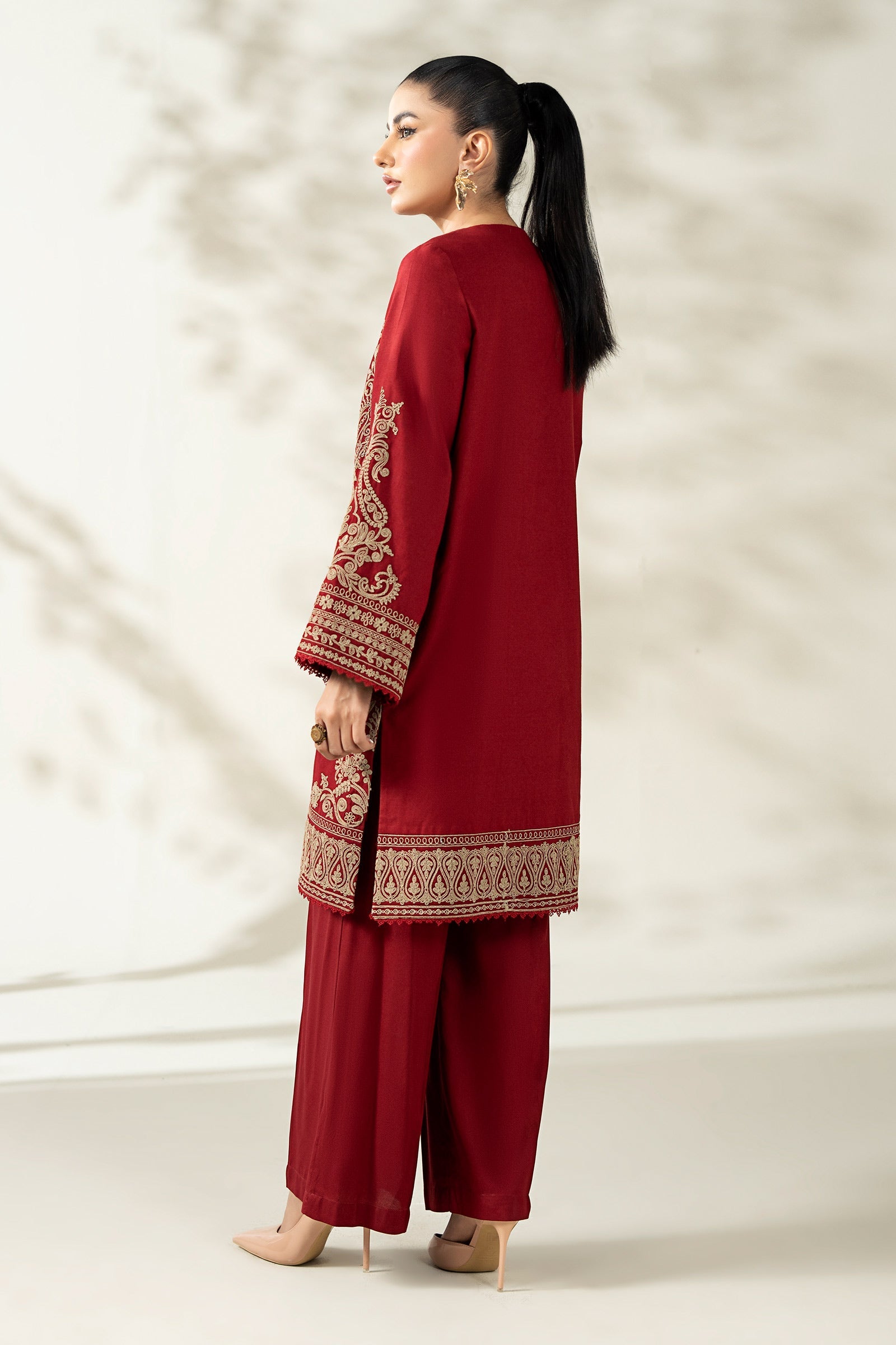 Maria B | Pre Fall Dresses | 3 Piece Embroidered Khaddar Suit ZB - Official Maria B stockist in UK - Sakeena London