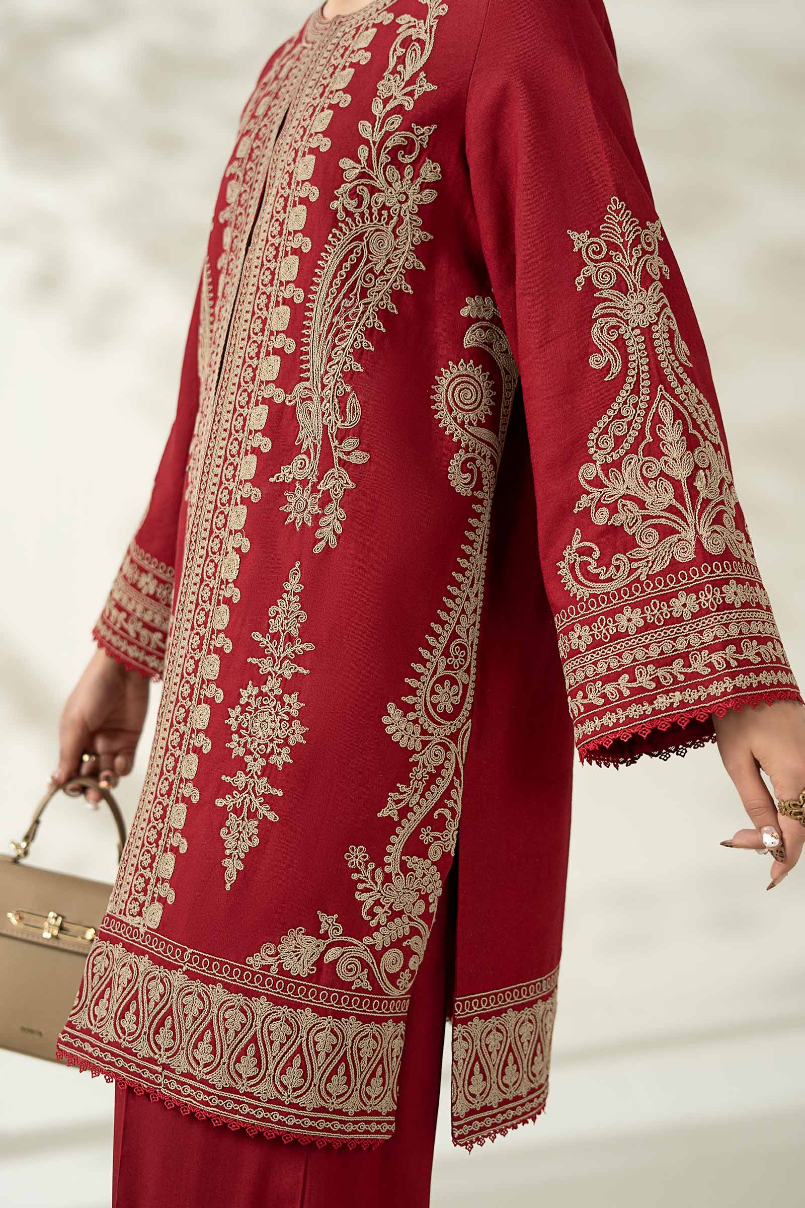 Maria B | Pre Fall Dresses | 3 Piece Embroidered Khaddar Suit ZB - Official Maria B stockist in UK - Sakeena London