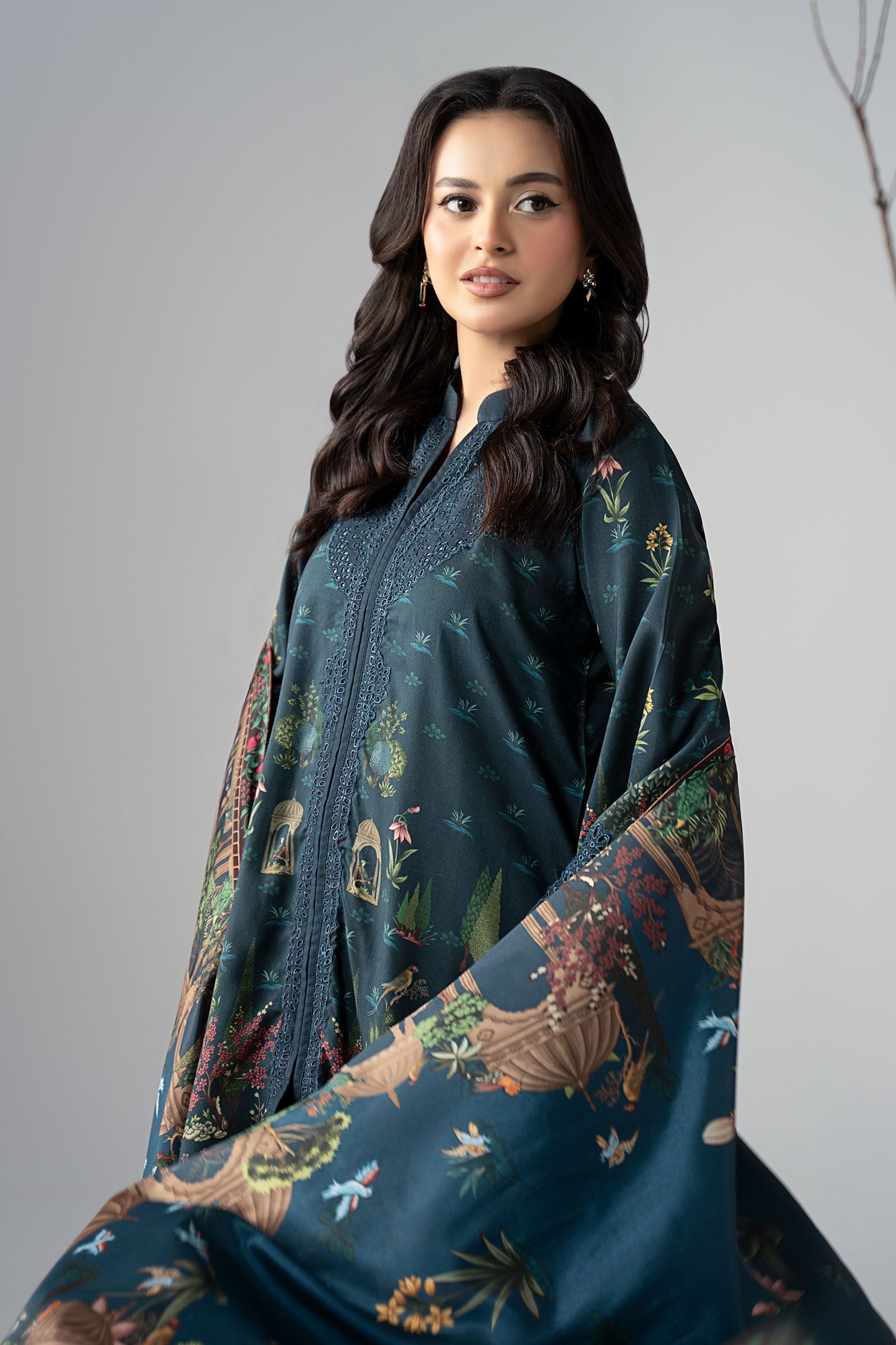 Maria B | Luxury Winter Pret 25 | DW-W25-59-Teal - Official Maria B stockist in UK - Sakeena London